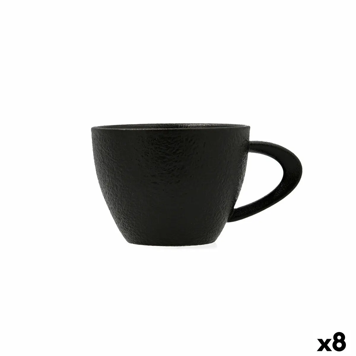 Tazza Bidasoa Fosil Nero Ceramica Allumina 220 ml (8 Unità)