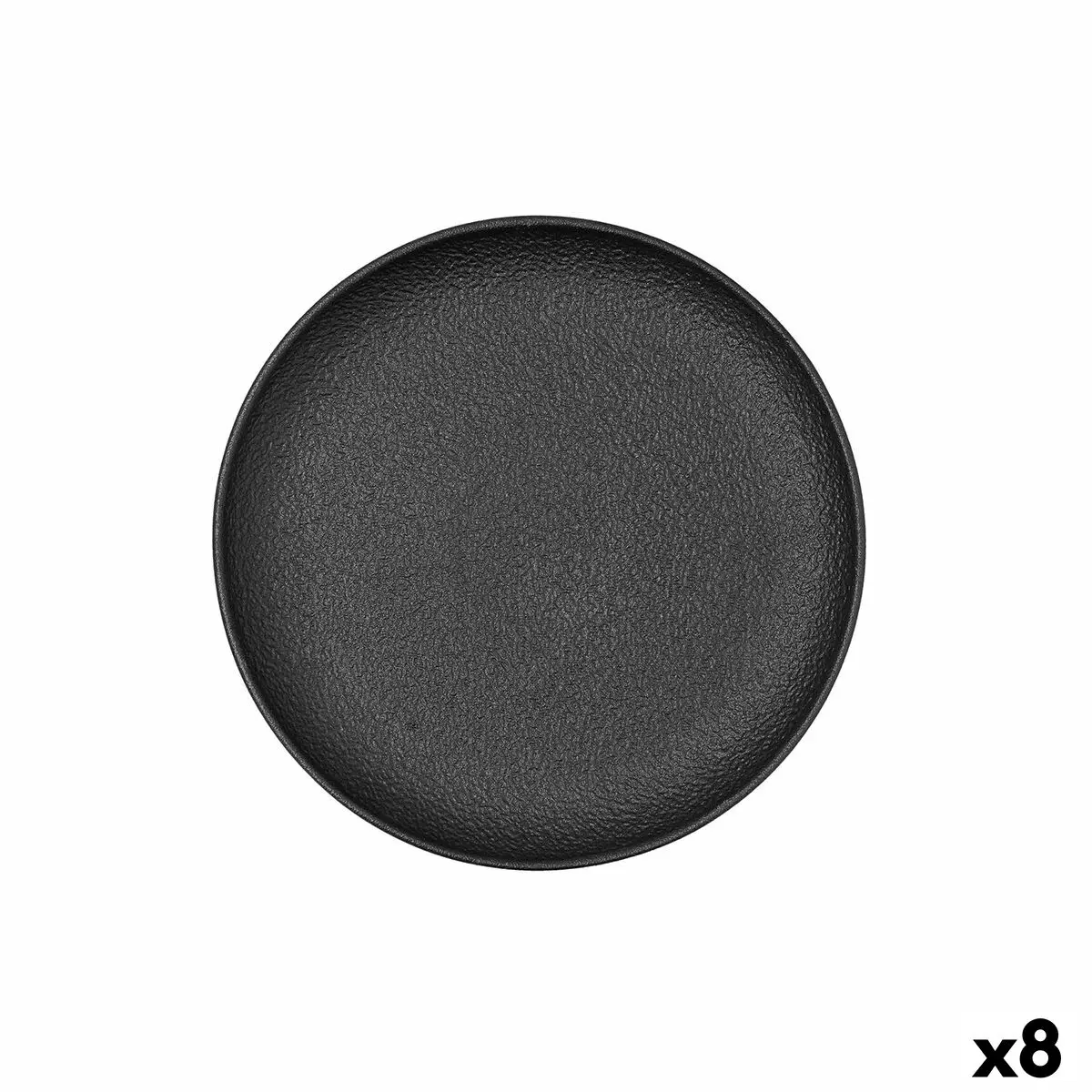 Piatto da pranzo Bidasoa Fosil Nero Ceramica 21,3 x 21,2 x 2,2 cm (8 Unità)