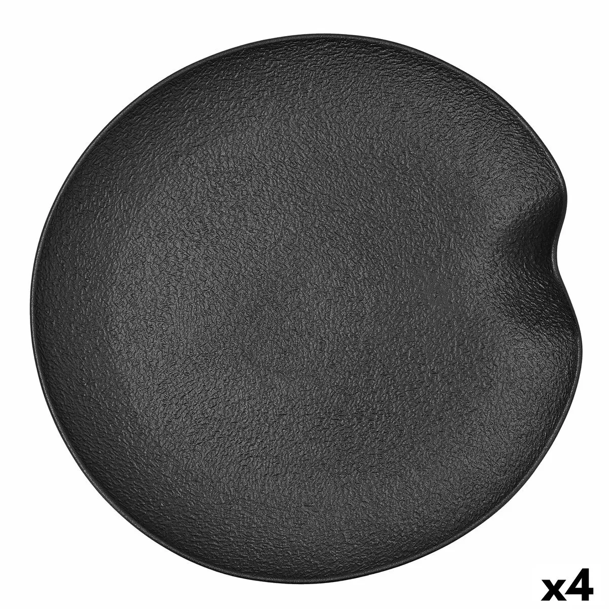 Vassoio per aperitivi Bidasoa Fosil Nero Ceramica Allumina 31,4 x 31,2 x 4 cm (4 Unità)