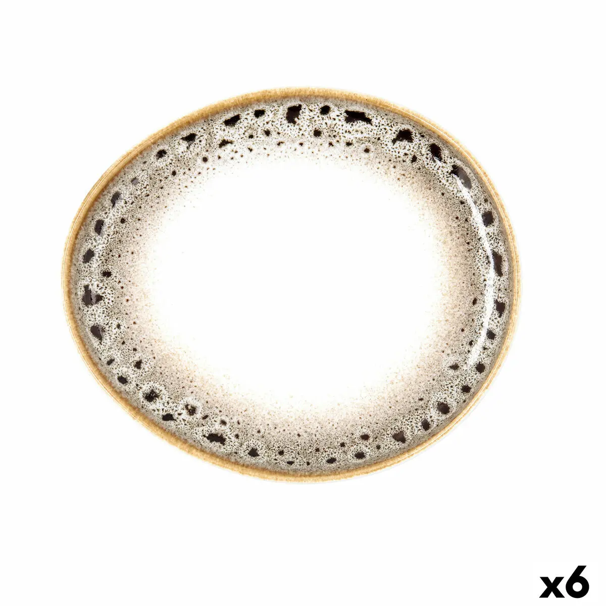 Piatto da pranzo Ariane Jaguar Freckles Marrone Ceramica Ovale 18,7 cm (6 Unità)