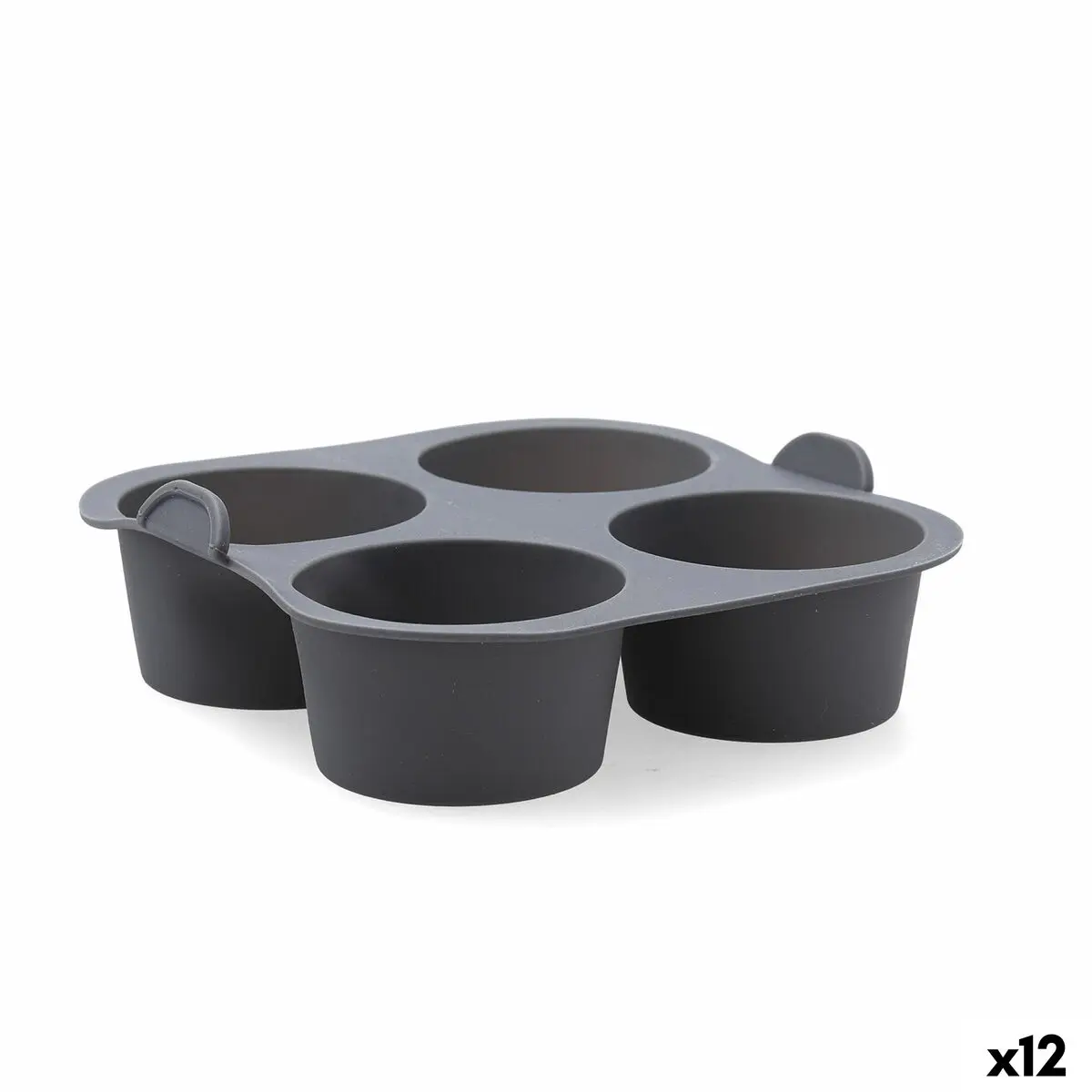 Teglia per Muffin Quid Naturalia Grigio 17 x 17 x 5 cm Silicone (12 Unità)