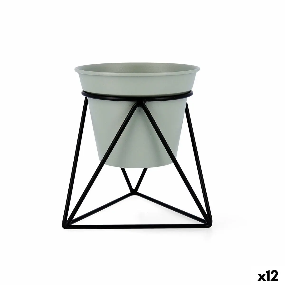 Vaso con supporto Vinthera Moa Verde Metallo 14,5 x 12,5 x 15 cm (12 Unità)