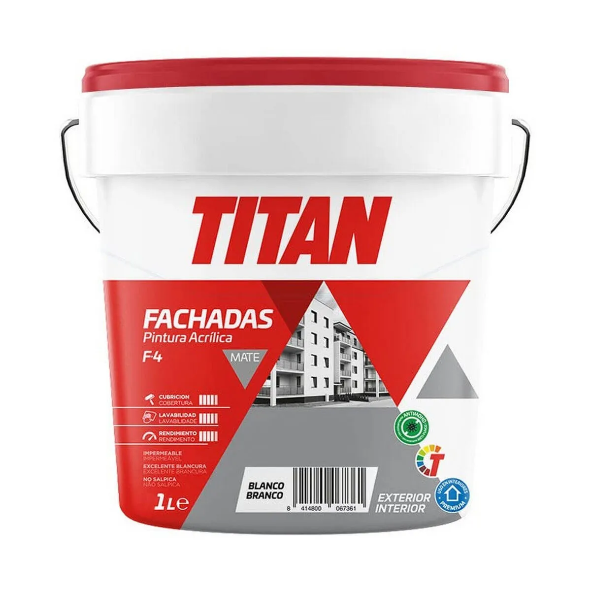 Pittura Titan 125670001 125 ml Bianco 1 L