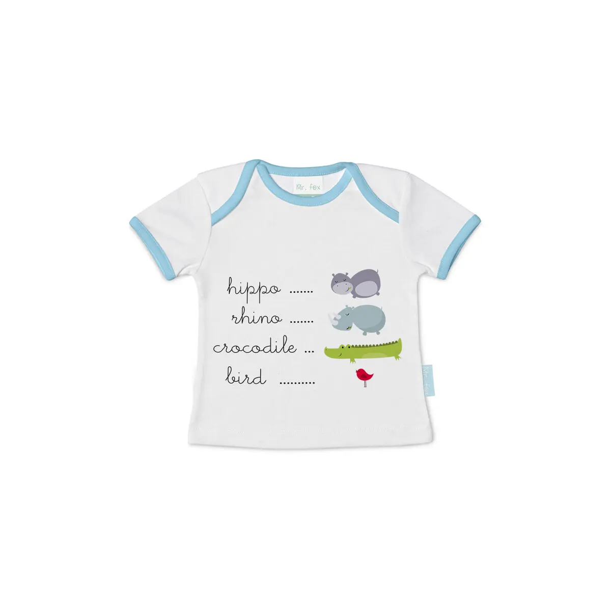 Maglia a Maniche Corte per Bambini HappyFriday Mr Fox Hippo Multicolore 12-18 Mesi