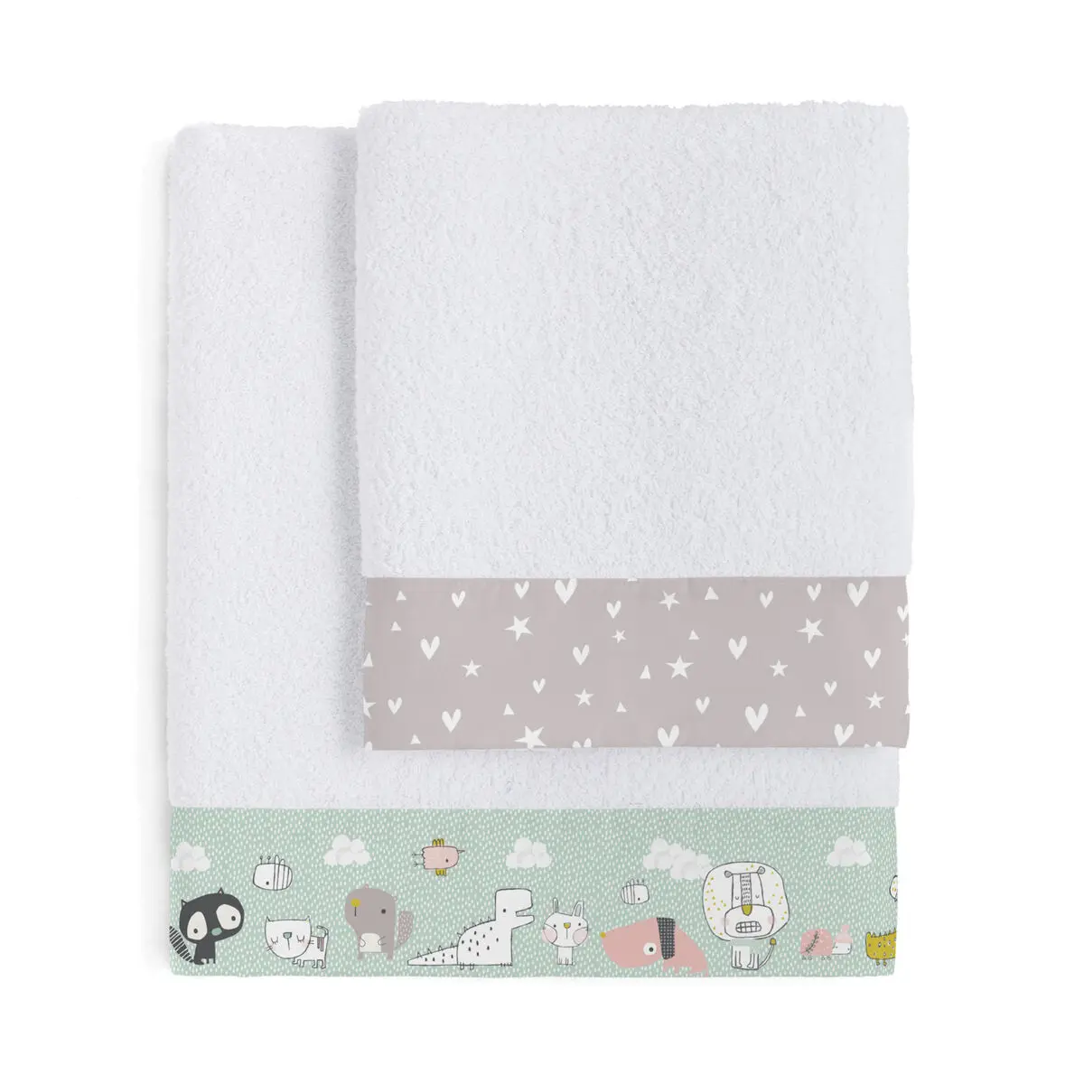 Set di asciugamani HappyFriday Moshi Moshi Best Buddies Multicolore 2 Pezzi