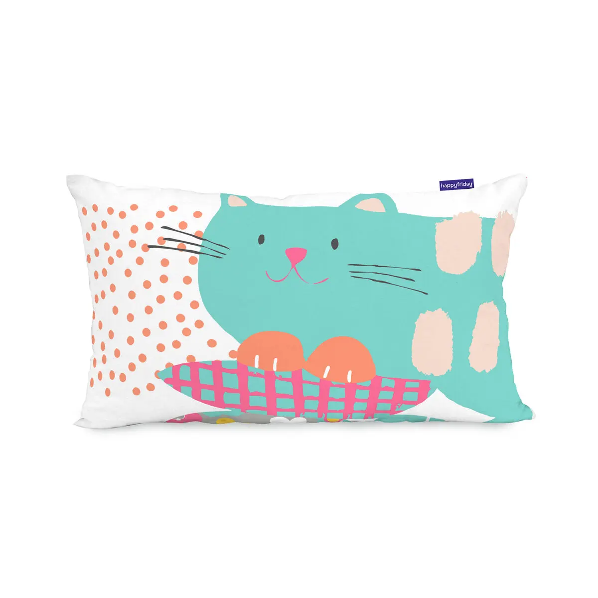 Fodera per cuscino HappyFriday Moshi Moshi Cat & Mouse Multicolore 50 x 30 cm