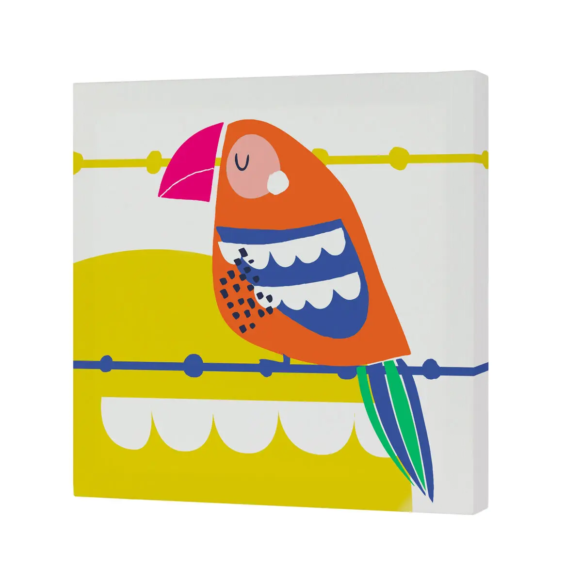 Tela HappyFriday Moshi Moshi Pretty parrots Multicolore 27 x 27 cm