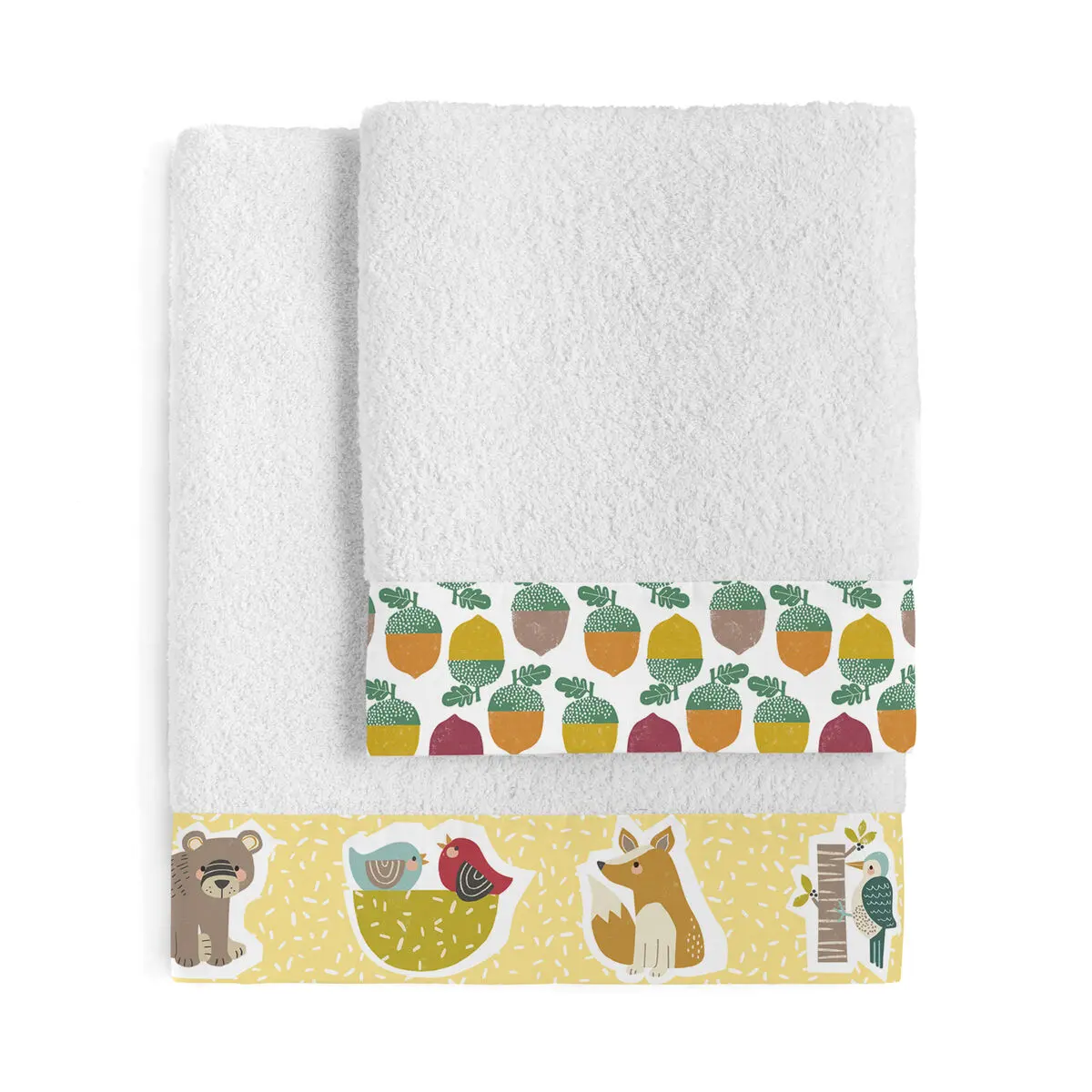 Set di asciugamani HappyFriday Moshi Moshi Harvestwood Multicolore 2 Pezzi