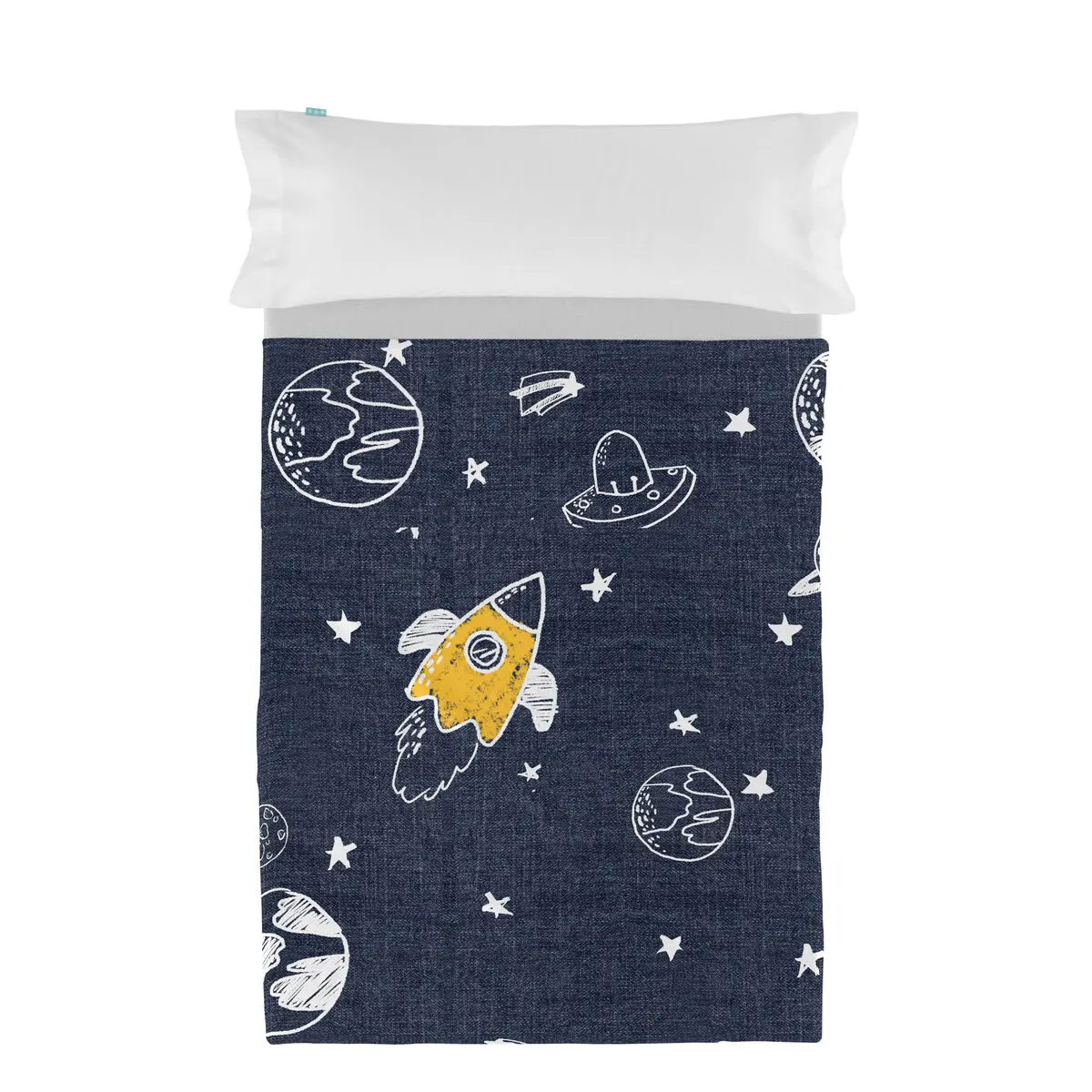 Set di Lenzuola HappyFriday Mr Fox Starspace Multicolore Singolo 2 Pezzi