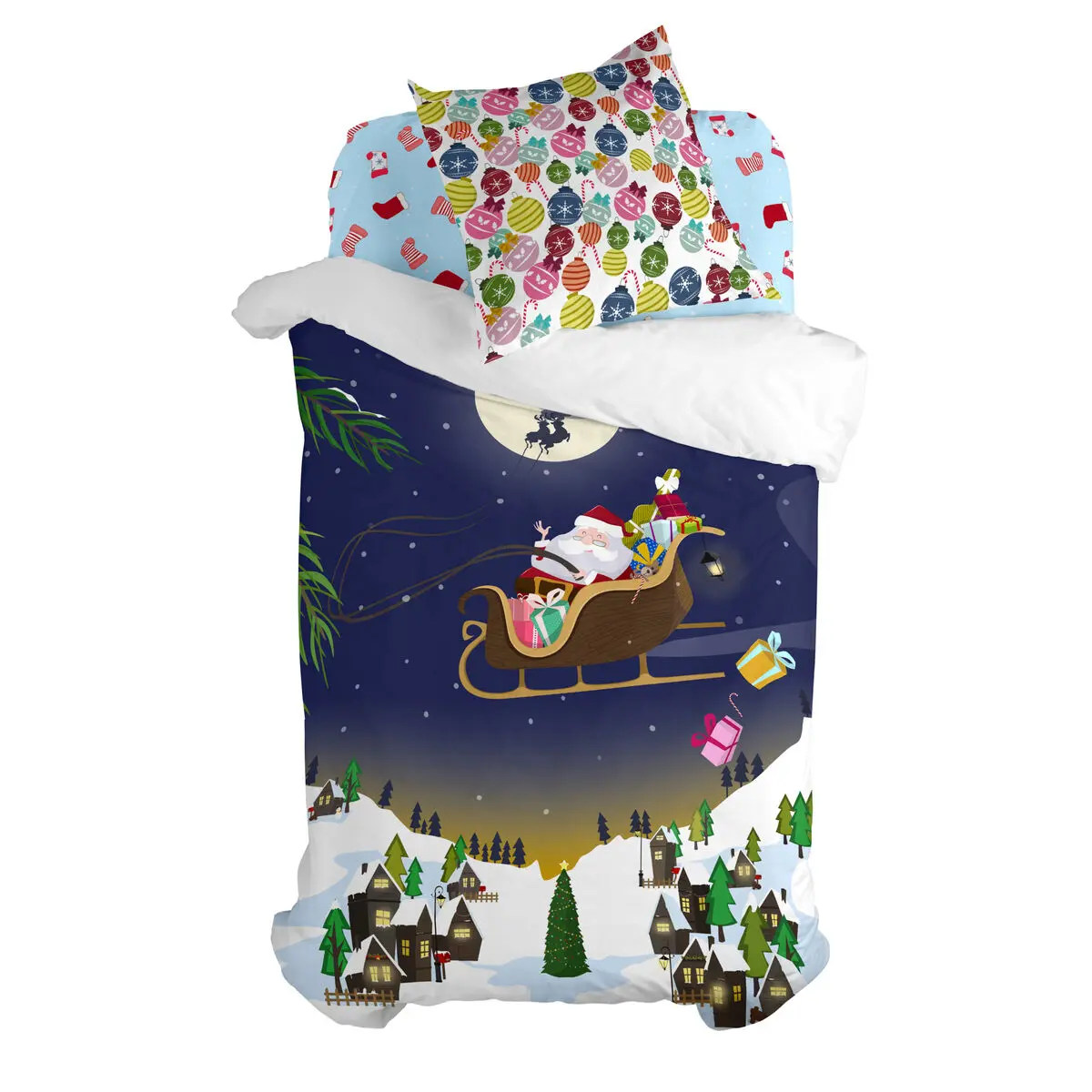 Set di copripiumino HappyFriday XMAS Multicolore Singolo 2 Pezzi