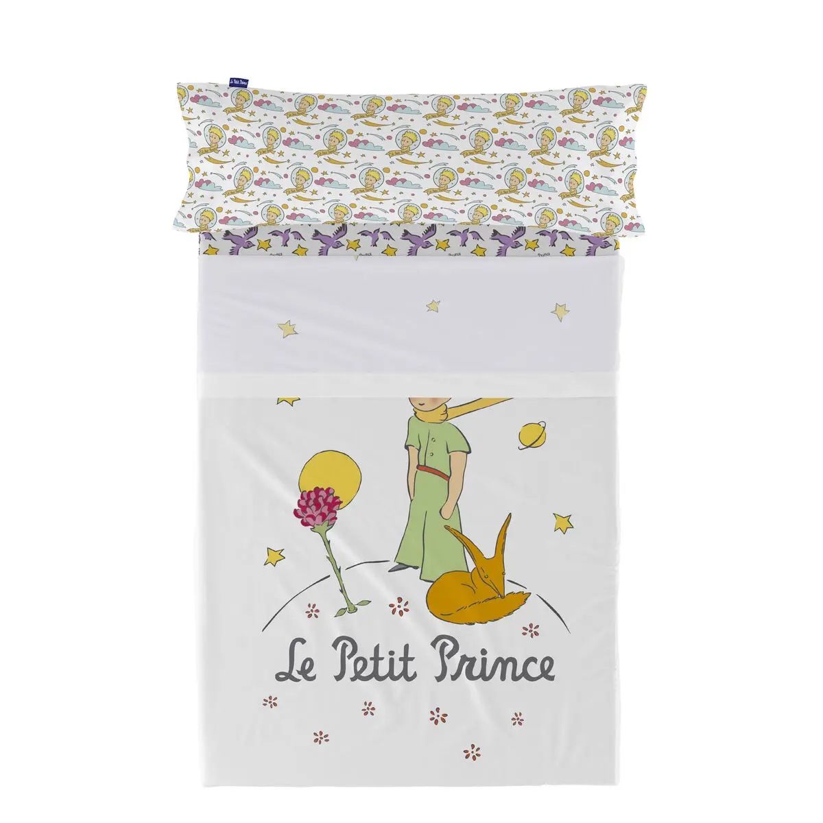 Set di Lenzuola HappyFriday Le Petit Prince Ses amis  Multicolore Singolo 2 Pezzi