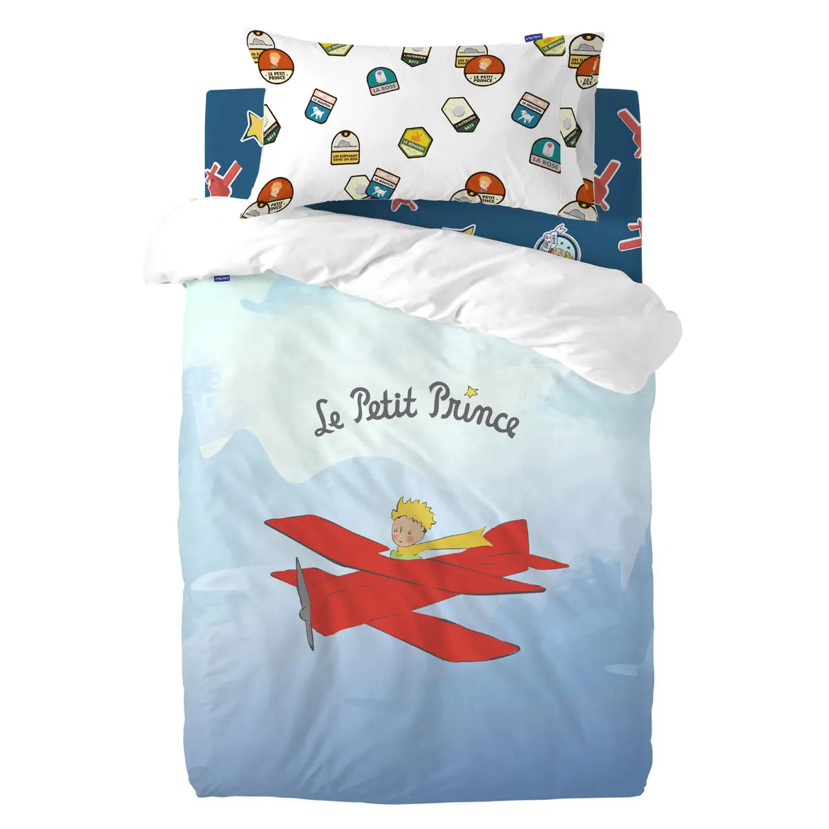 Set di copripiumino HappyFriday Le Petit Prince Son Avion Multicolore Culla Neonato 2 Pezzi