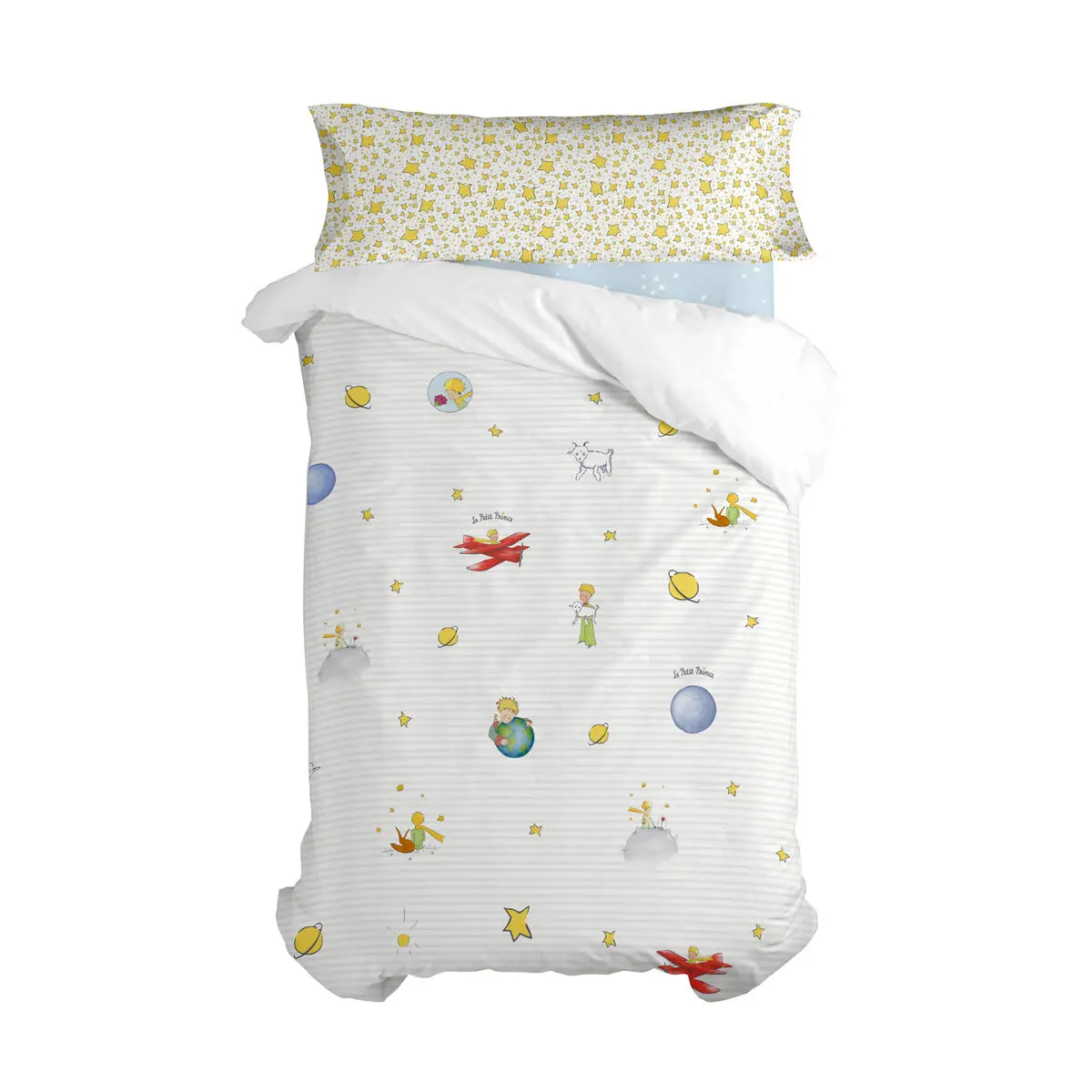 Set di copripiumino HappyFriday Le Petit Prince Son Monde Multicolore Singolo 2 Pezzi