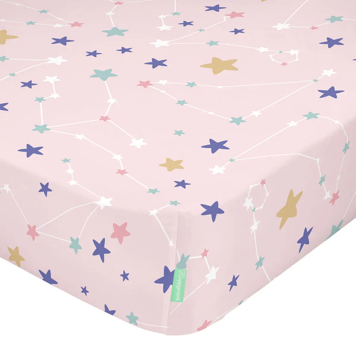 Lenzuolo con angoli HappyFriday HAPPYNOIS Multicolore Rosa chiaro 60 x 120 x 14 cm Stelle