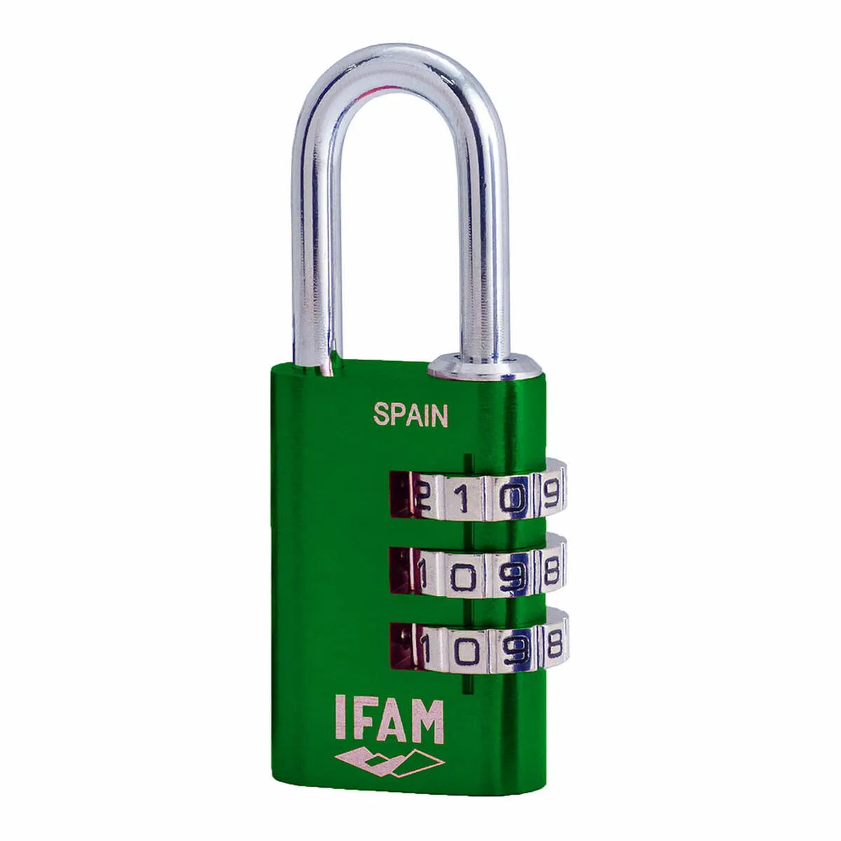 Lucchetto a combinazione IFAM Combi30 Verde Alluminio Acciaio cromato (3 cm)