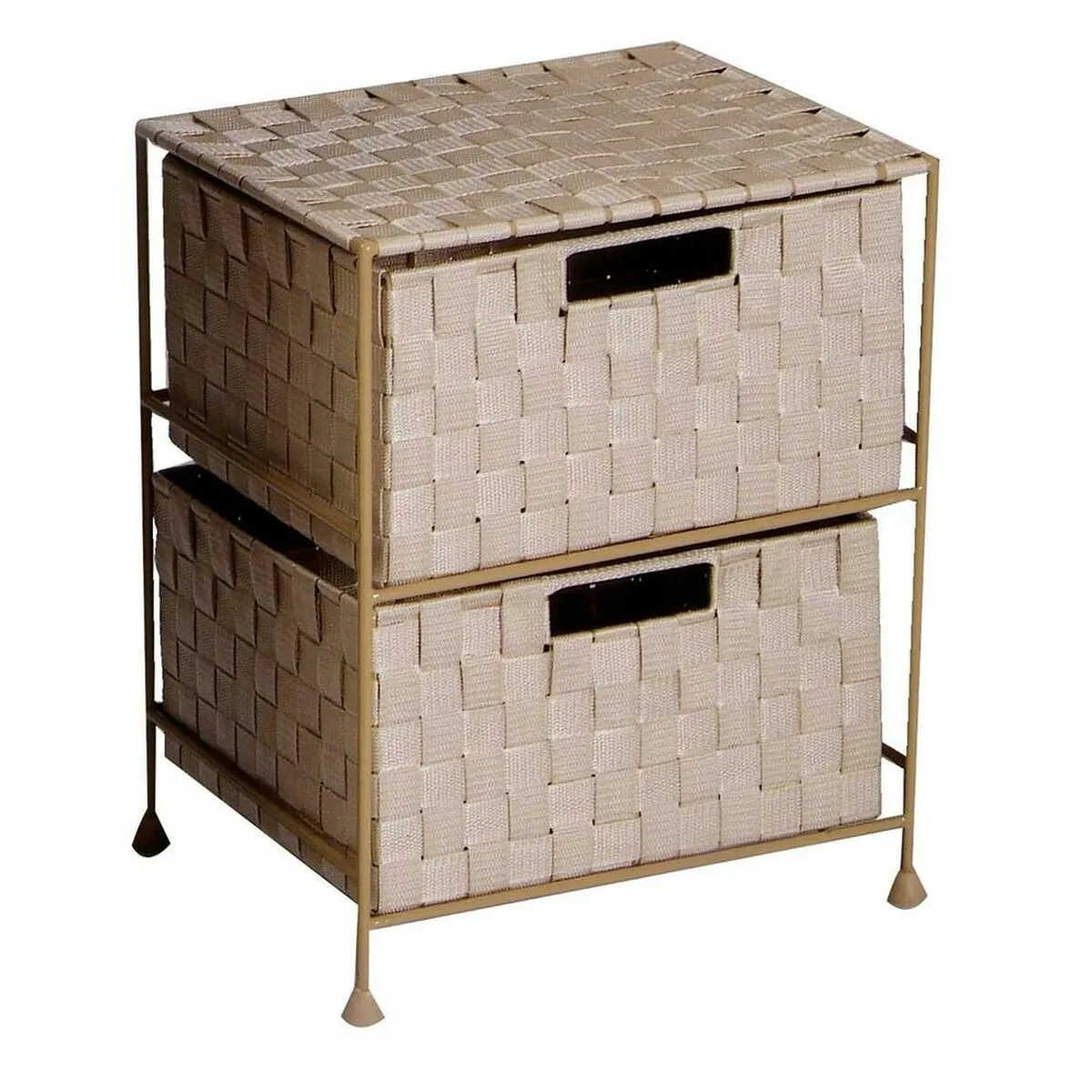 Cassettiera Versa Beige Metallo Nylon (29 x 44 x 35 cm)