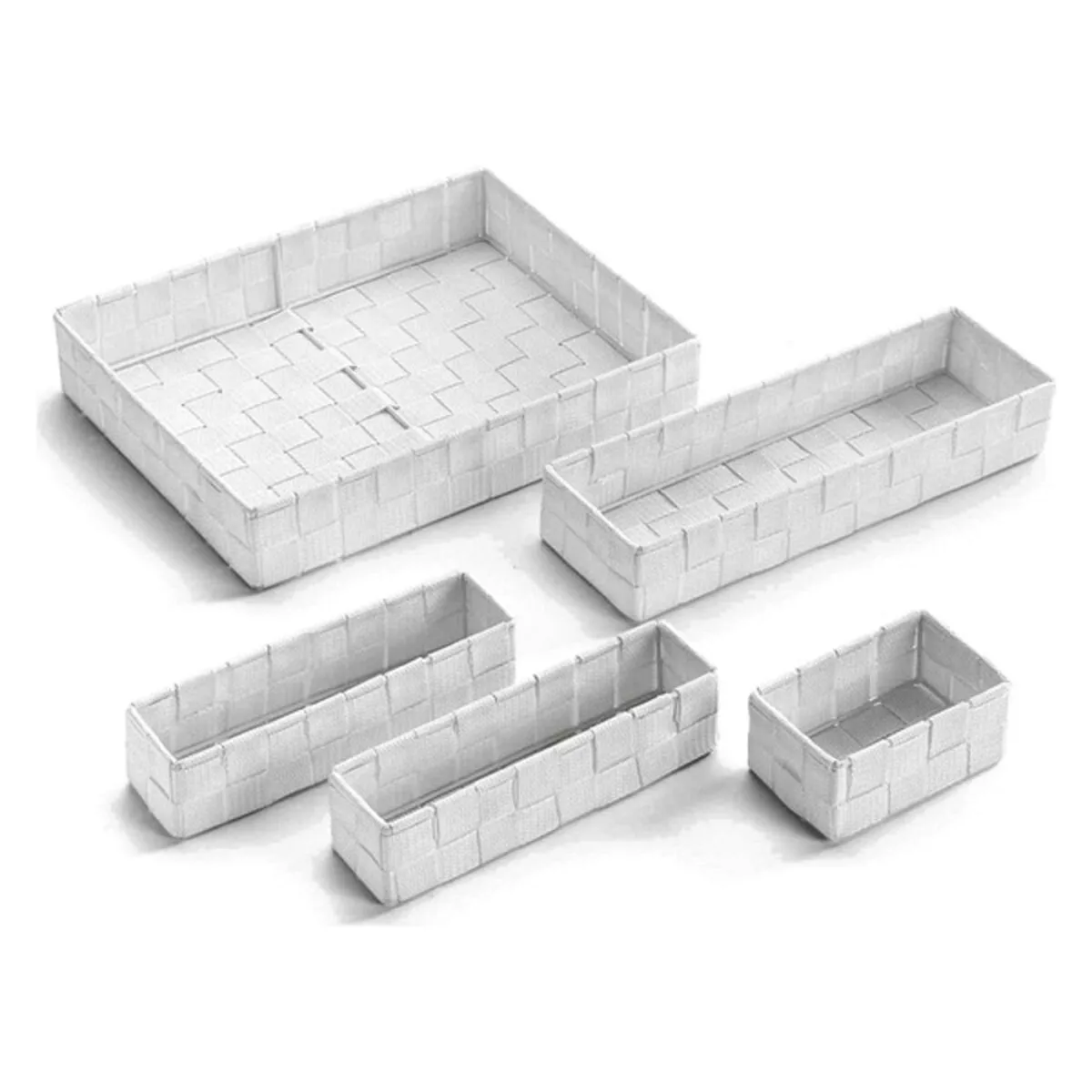 Set di Scatole per Sistemare Impilabili Versa Tessile (5 Pezzi) (6 x 34 x 26 cm) (6 x 34 x 26 cm)