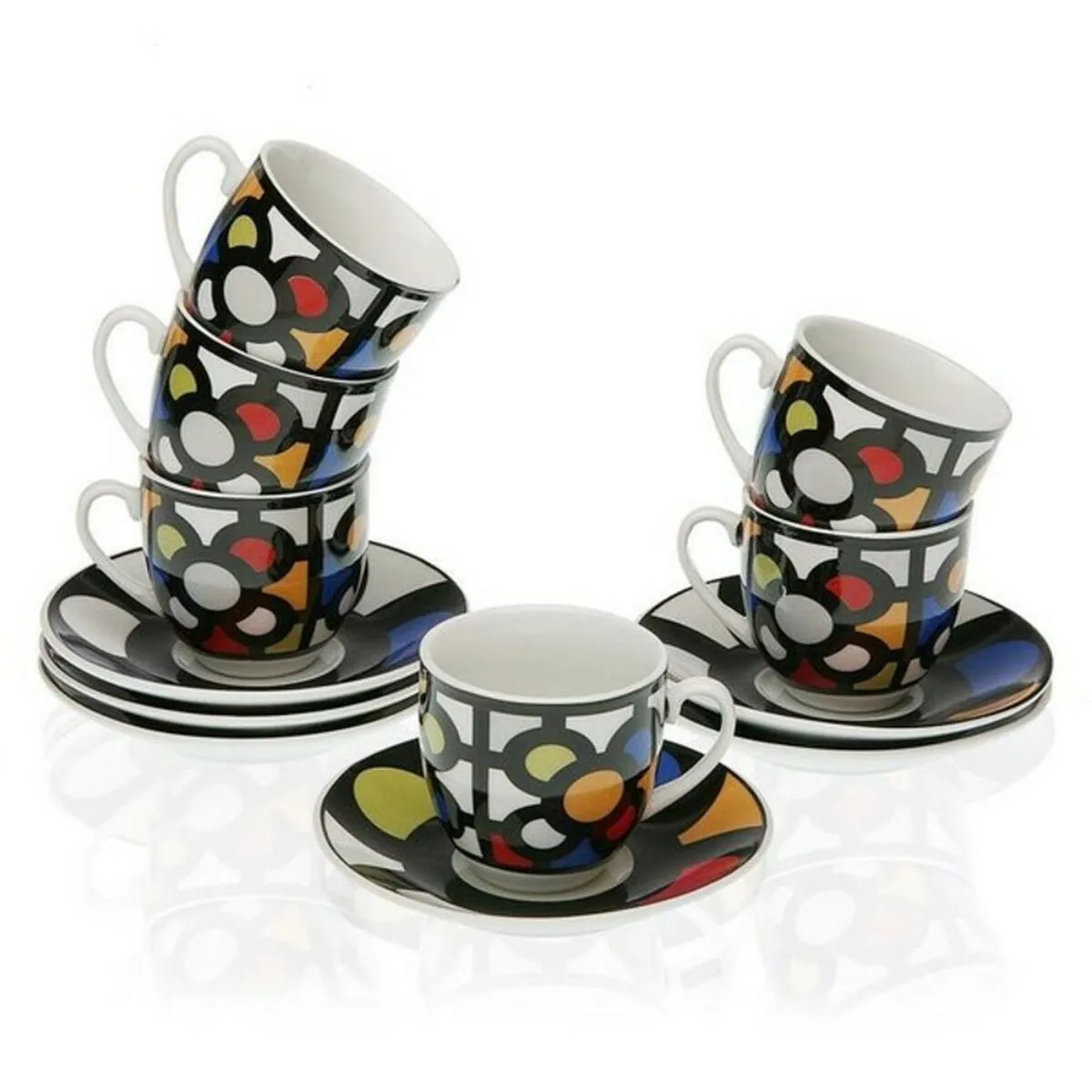 Set di Tazze da Caffè Versa 21910016 Porcellana (6 Pezzi) (5,8 x 6 x 5,8 cm) (5,7 x 5,5 x 5,7 cm)