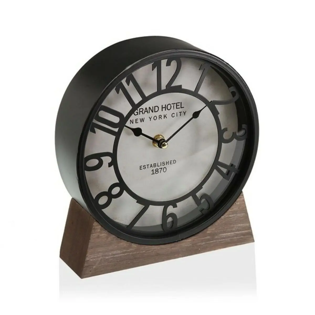 Orologio da Tavolo Versa Nero Legno MDF (20 x 20 x 6 cm) (Ø 20 cm)