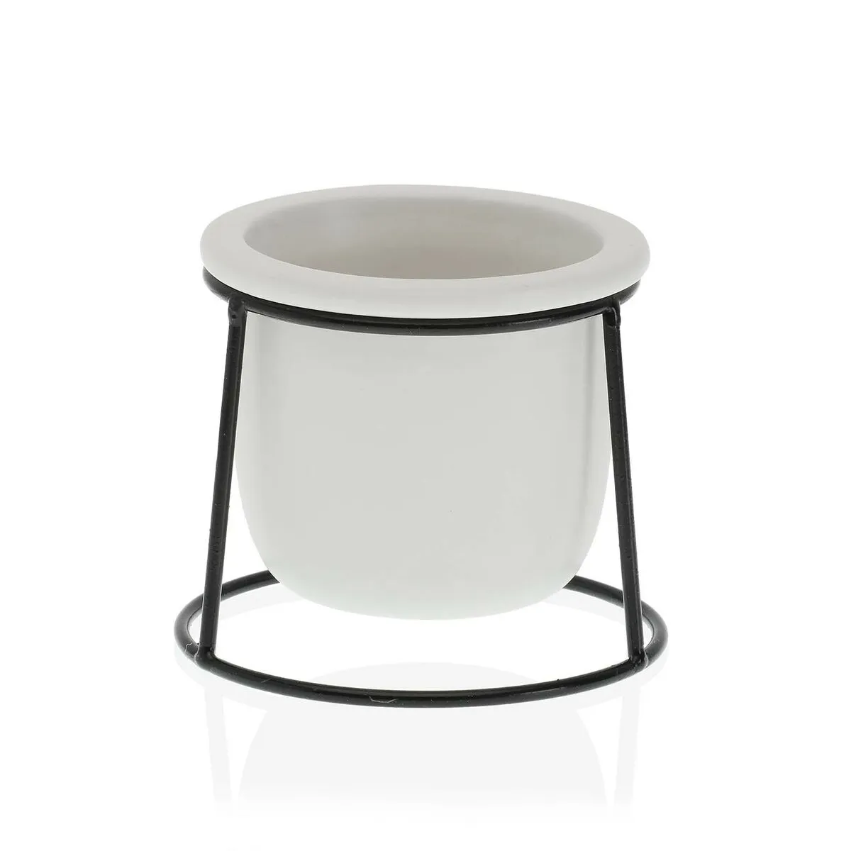 Vaso Versa ‎S3407870 Bianca Ceramica Metallo Minimalista (10,5 x 11,5 x 10,5 cm)