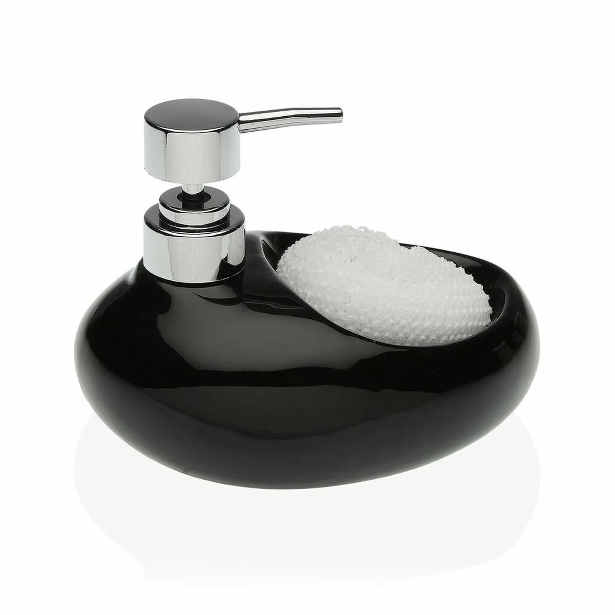 Dispenser di Sapone Versa Nero Spugna Ceramica (16,5 x 16 x 10,5 cm)