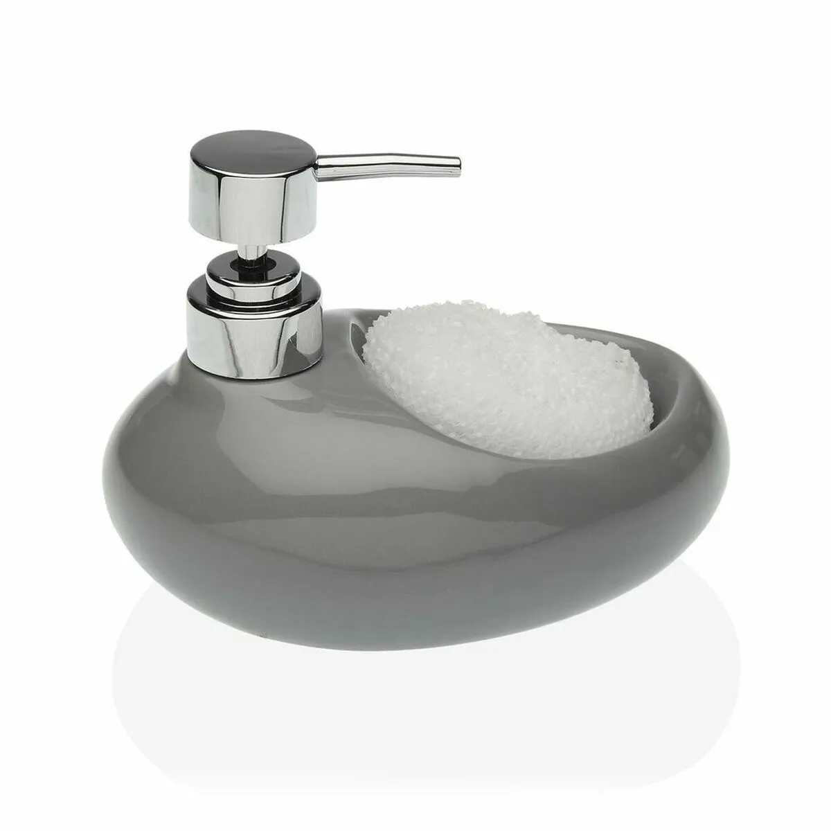 Dispenser di Sapone Versa Grigio Spugna Ceramica (16,5 x 16 x 10,5 cm)