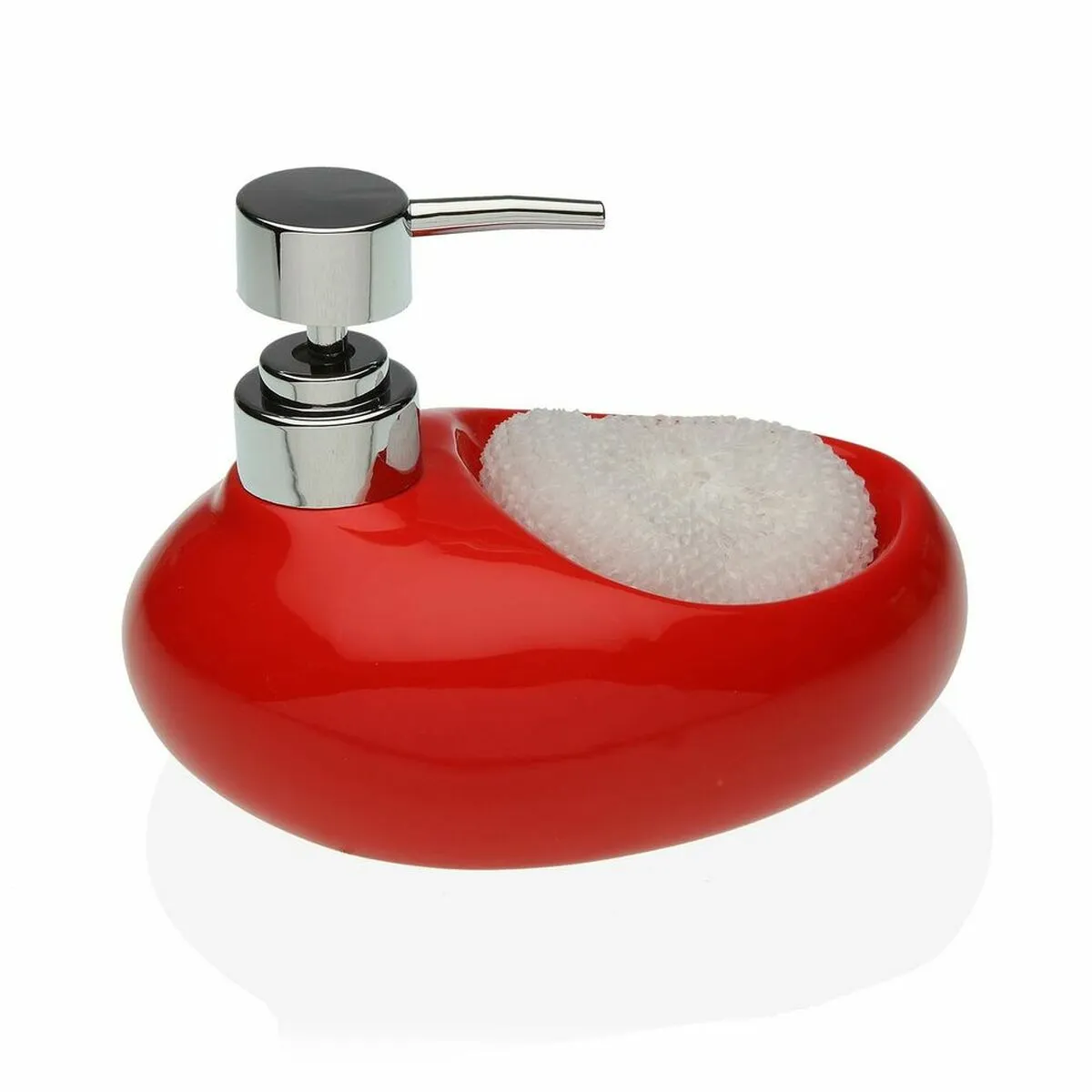 Dispenser di Sapone Versa Rosso Spugna Ceramica (16,5 x 16 x 10,5 cm)