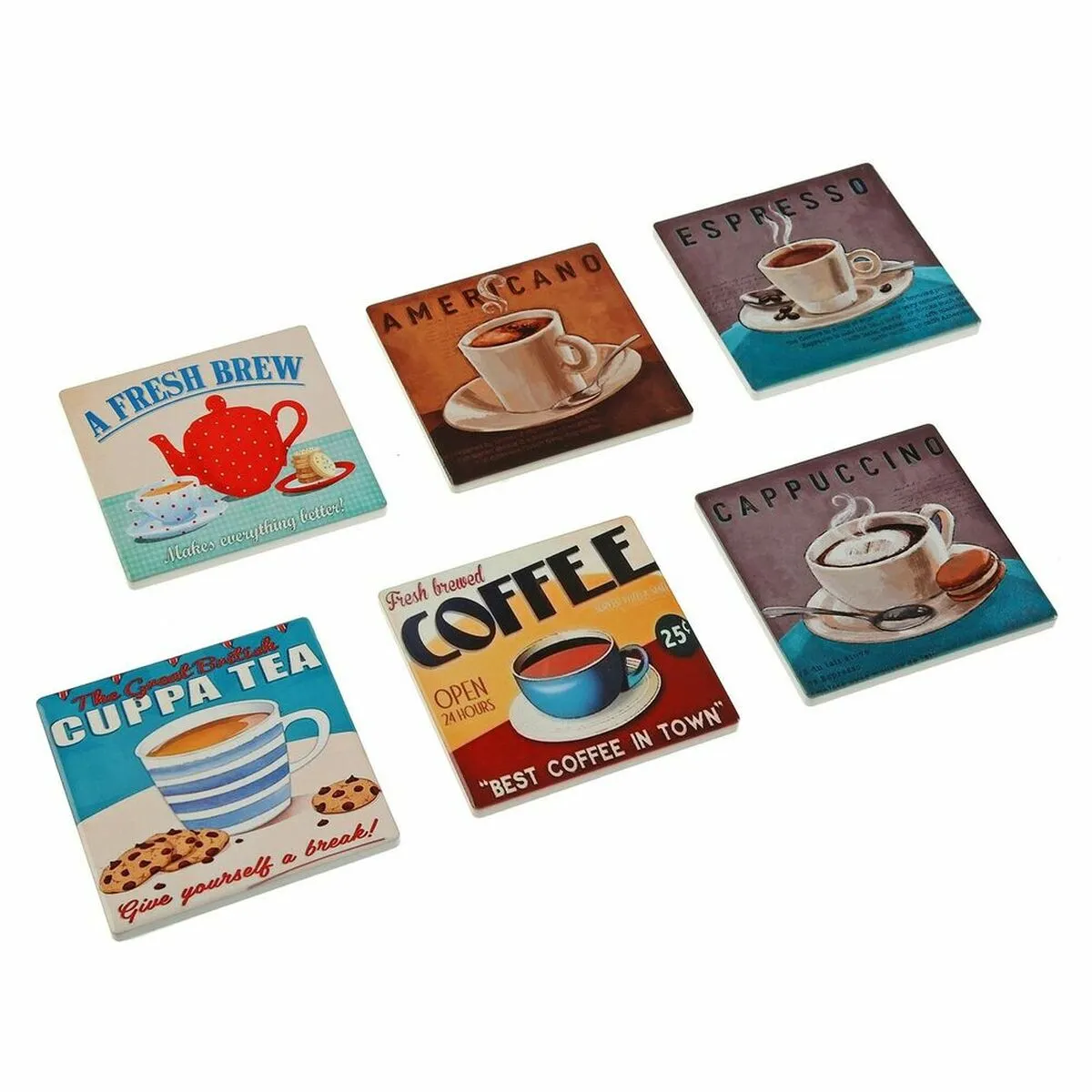 Sottobicchieri Versa Cofee (10 x 10 cm) (6 Pezzi)