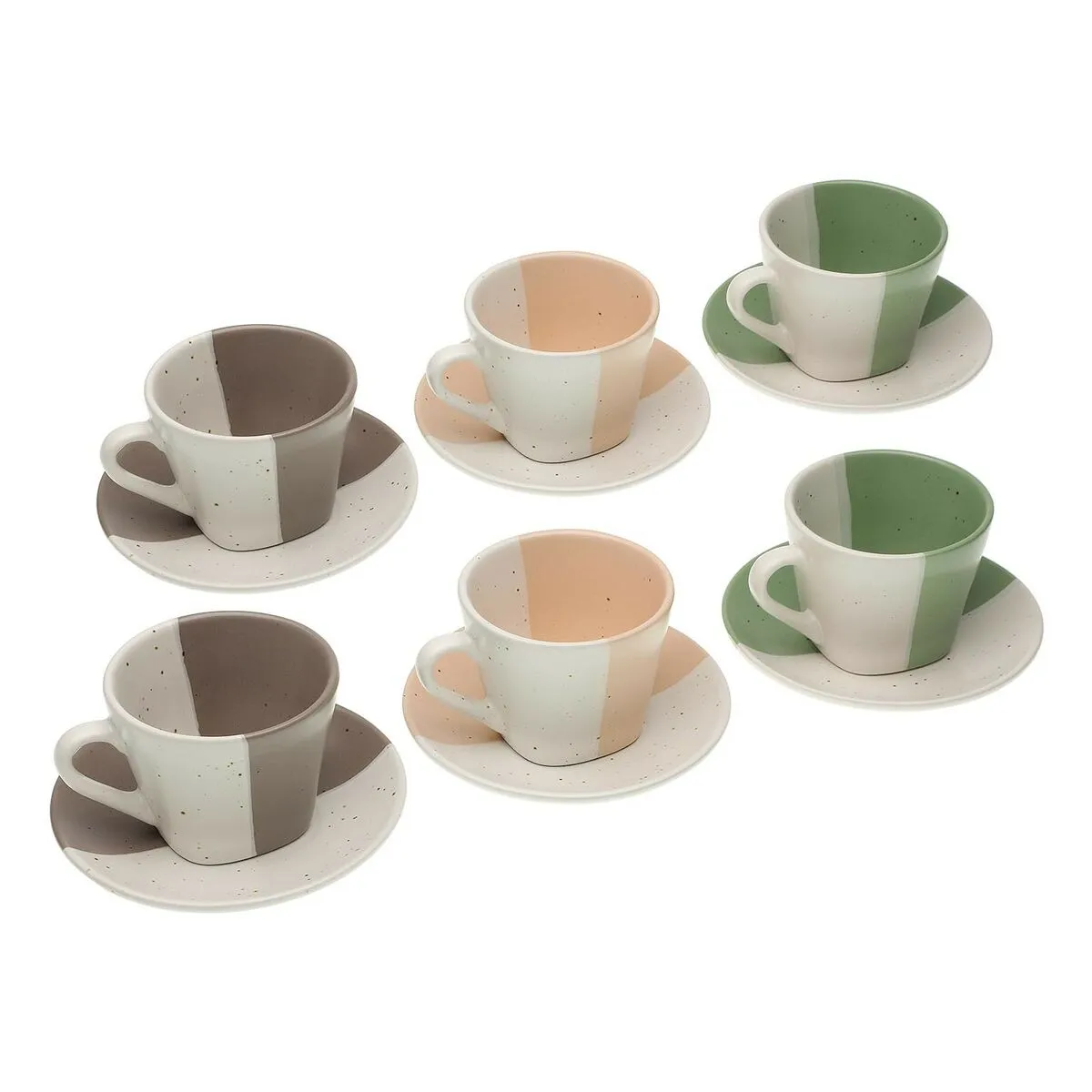 Set di Tazze e Piatti Versa Clara Ceramica (9 x 6,5 x 9 cm) (6 Pezzi)