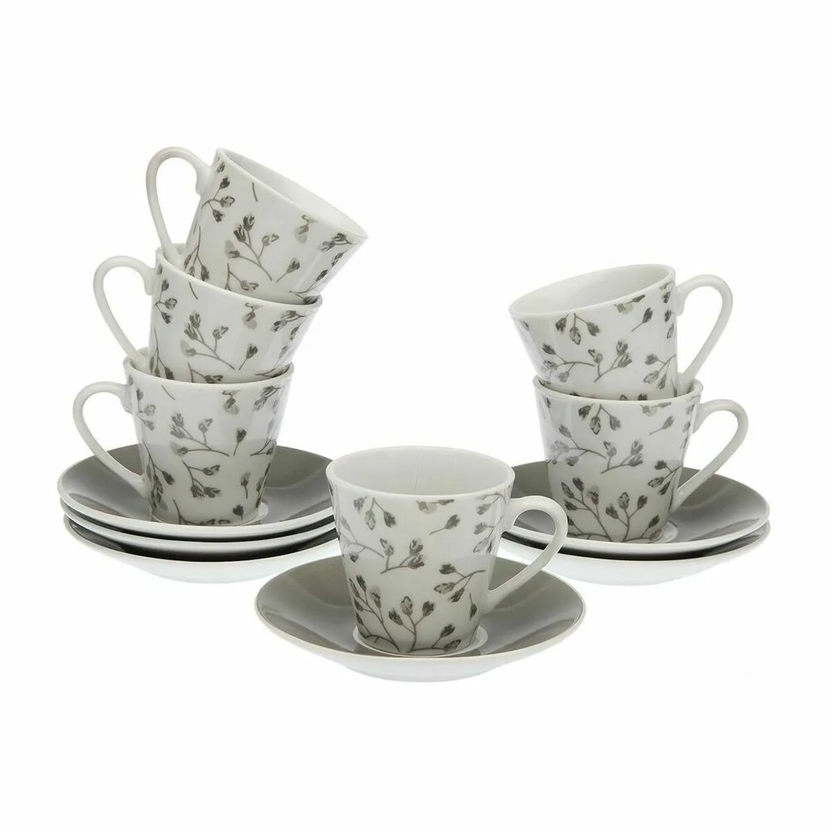 Set di Tazze e Piatti Versa Oxford Porcellana (6 Pezzi) (5,8 x 6 x 5,8 cm) (12 pcs)