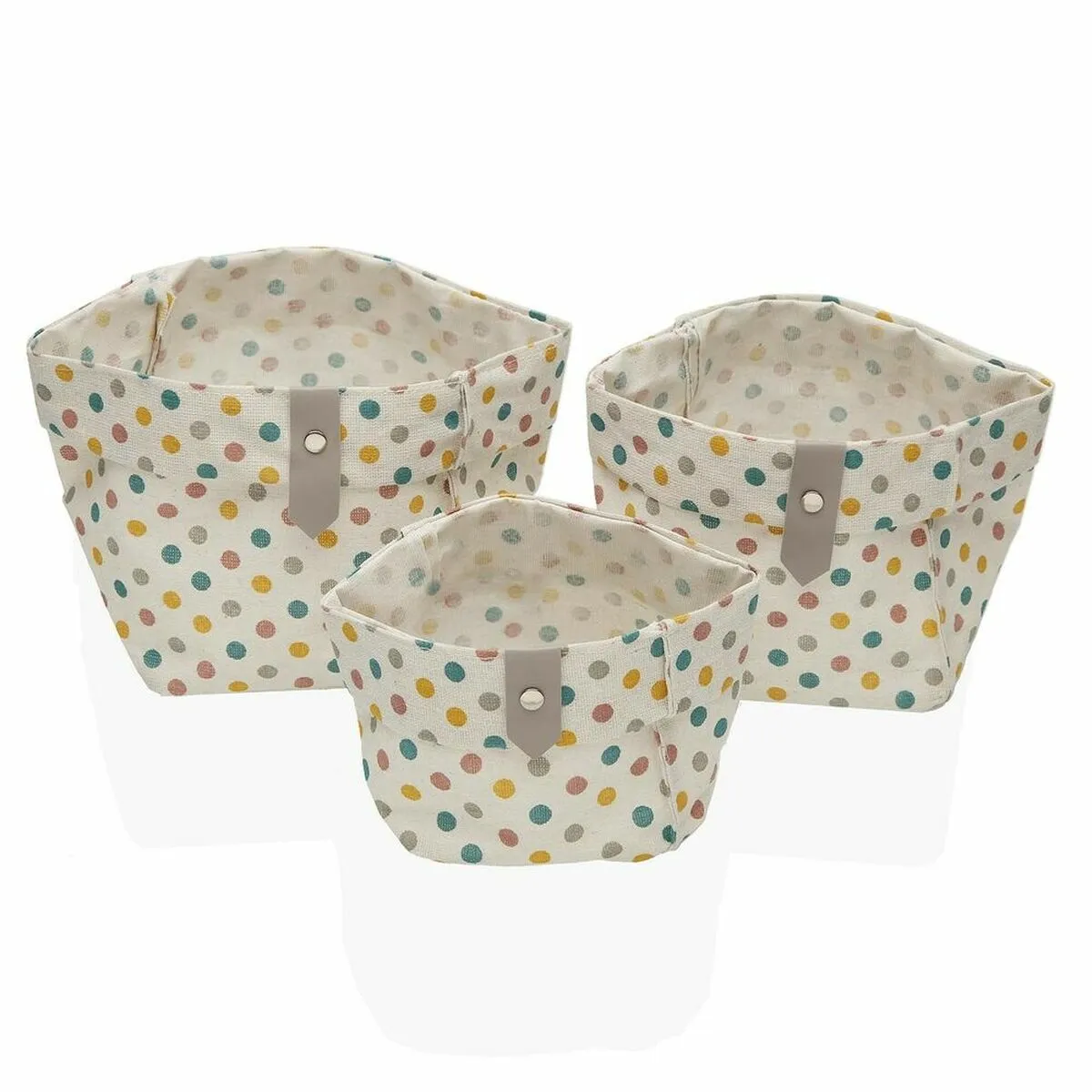 Set di Cestini Versa Springdots Poliestere Tessile (14 x 14 x 14 cm) (12 x 12 x 12 cm) (3 Pezzi) (10 x 10 x 10	 cm) (3 pcs)