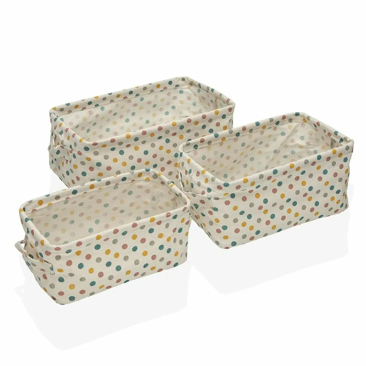 Set di Cestini Versa Springdots Poliestere Tessile (18 x 14 x 28 cm) (3 Pezzi) (3 pcs)