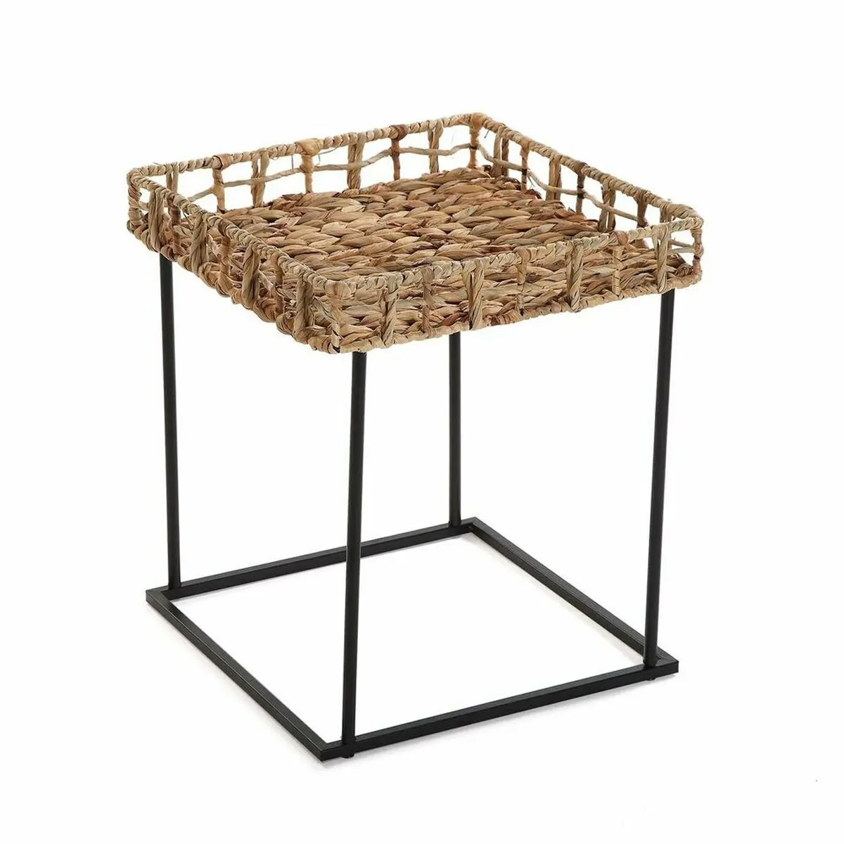 Tavolo aggiuntivo Versa Metallo Rattan Giacinto d'acqua (48 x 52,5 x 48 cm)