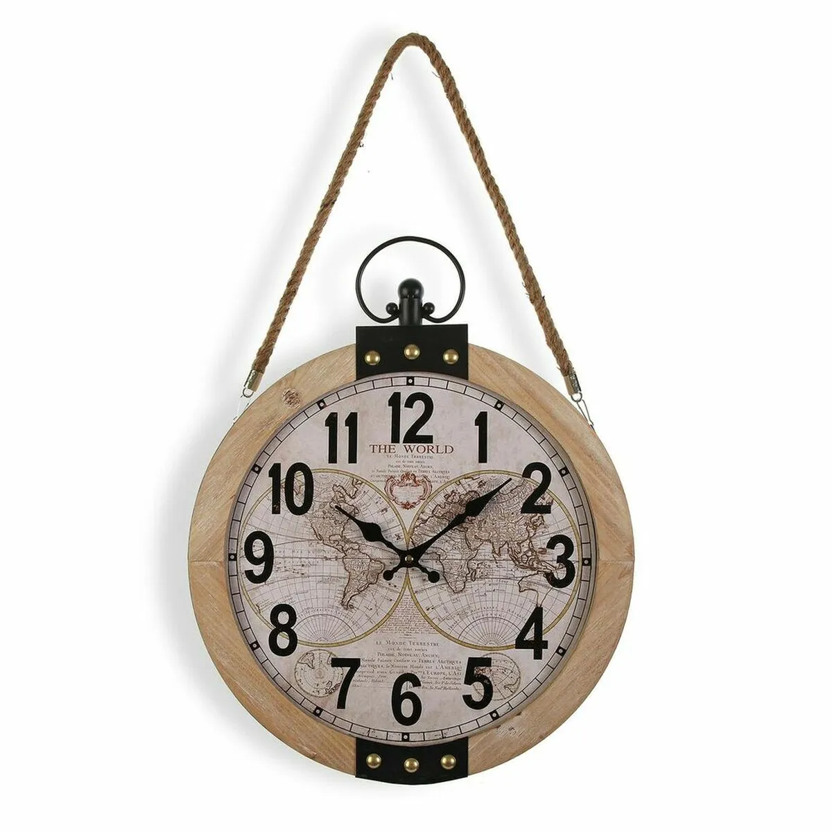 Orologio da Parete Versa Mapamundi 40 x 6,5 x 47 cm Legno MDF