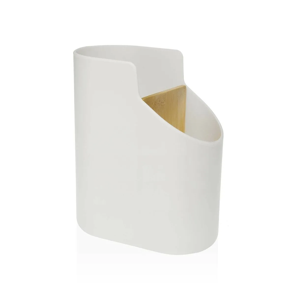 Contenitore per Utensili da Cucina Versa Bianco 8,5 x 17,6 x 15 cm ABS Bambù