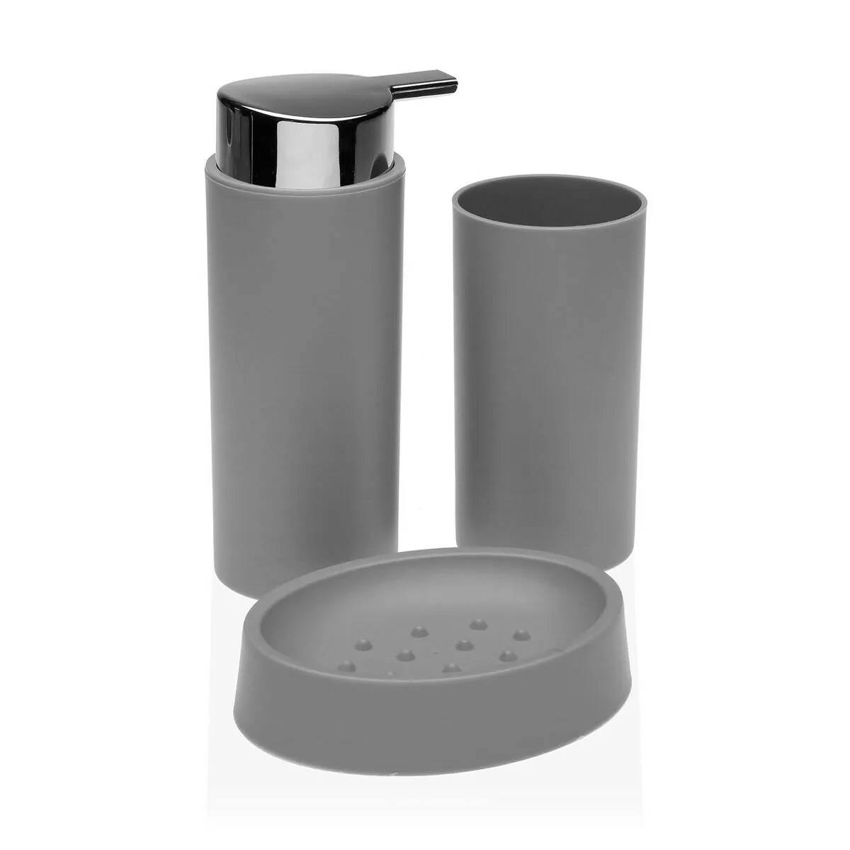 Set da Bagno Versa Grigio polipropilene (6,5 x 16 x 6,5 cm)