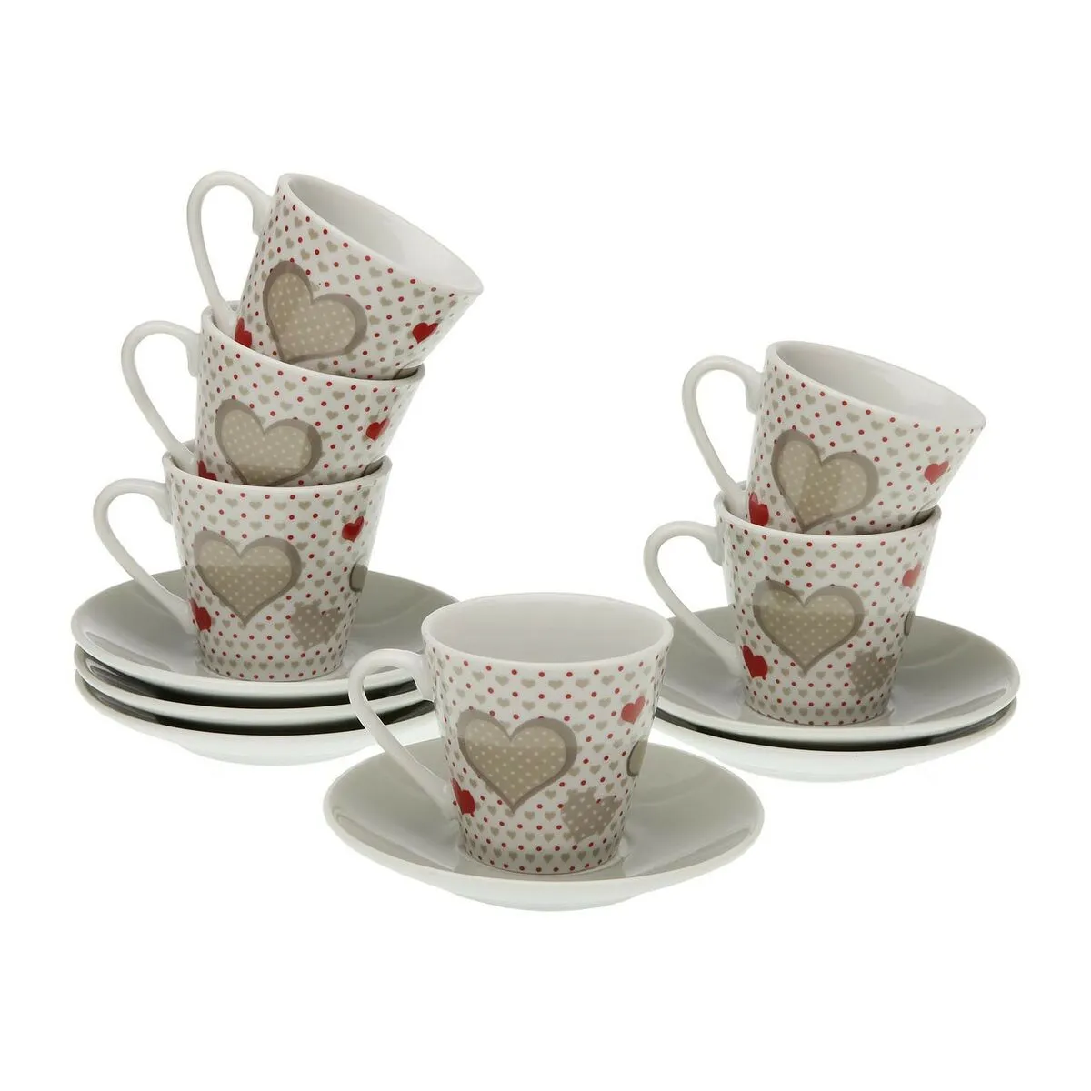 Set di Tazze da Caffè Versa Sweet Porcellana (6 Pezzi)