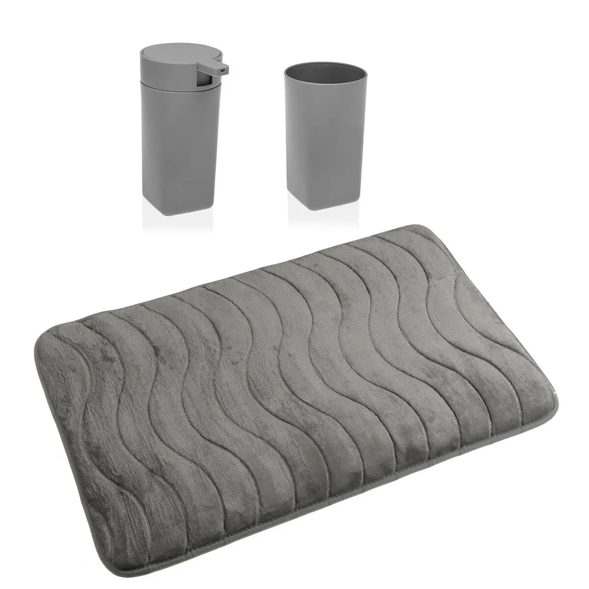 Set da Bagno Versa Grigio polipropilene 45 x 2 x 75 cm Moderno