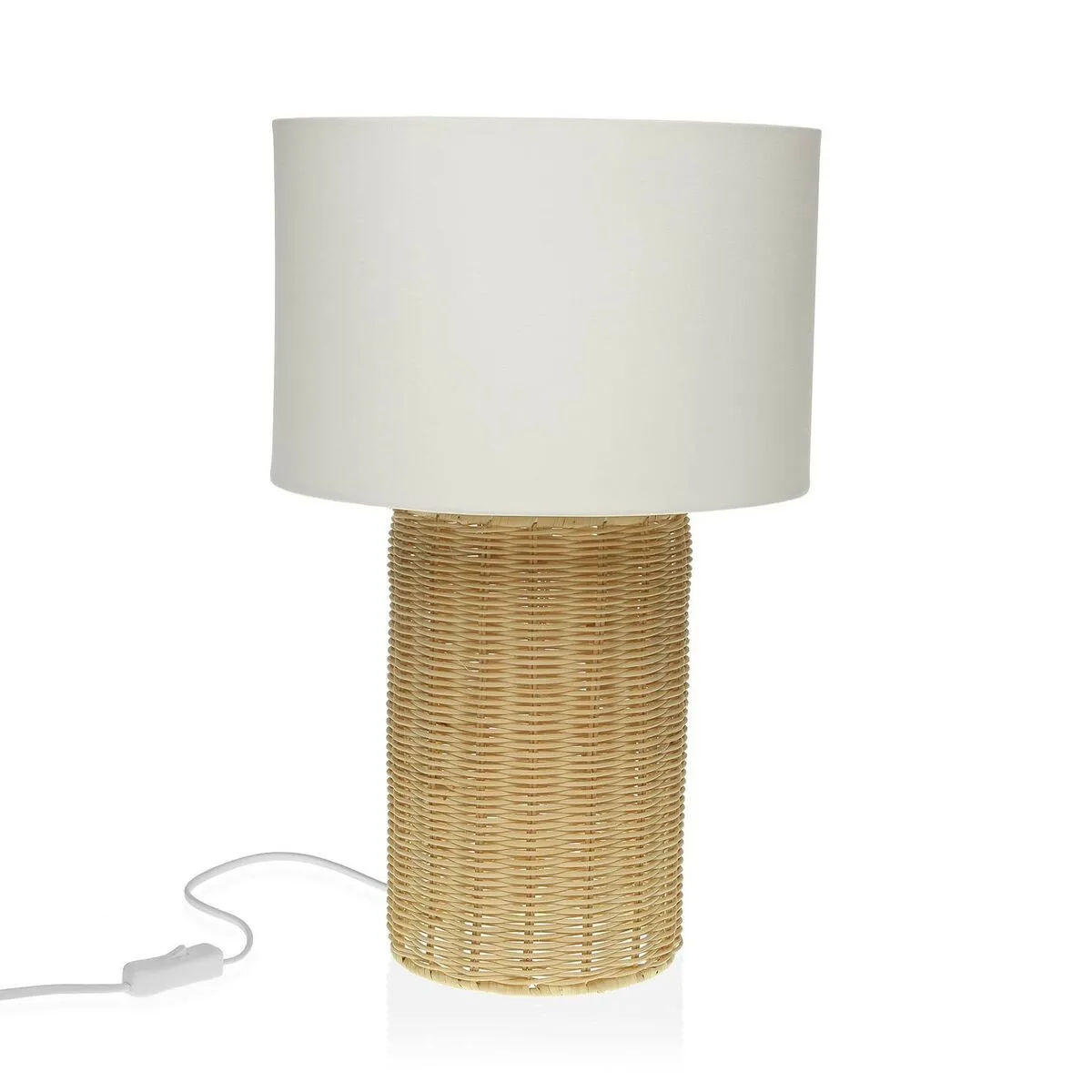 Lampada da tavolo Rat Versa Candil Metallo Stoffa Lino Rattan (30 x 50 x 30 cm)