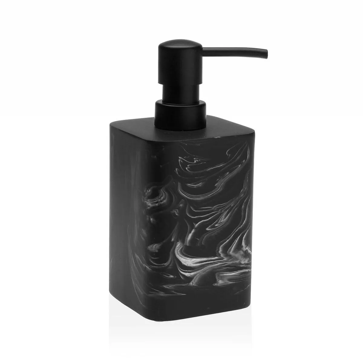 Dispenser di Sapone Versa Marble Nero Plastica Resina (8 x 19,4 x 8 cm)