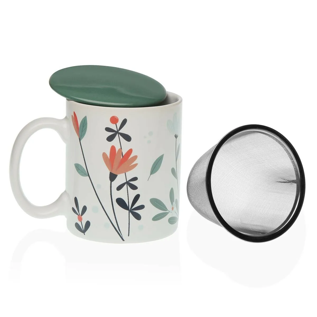 Tazza con Filtro per Infusioni Versa Selene Porcellana Gres