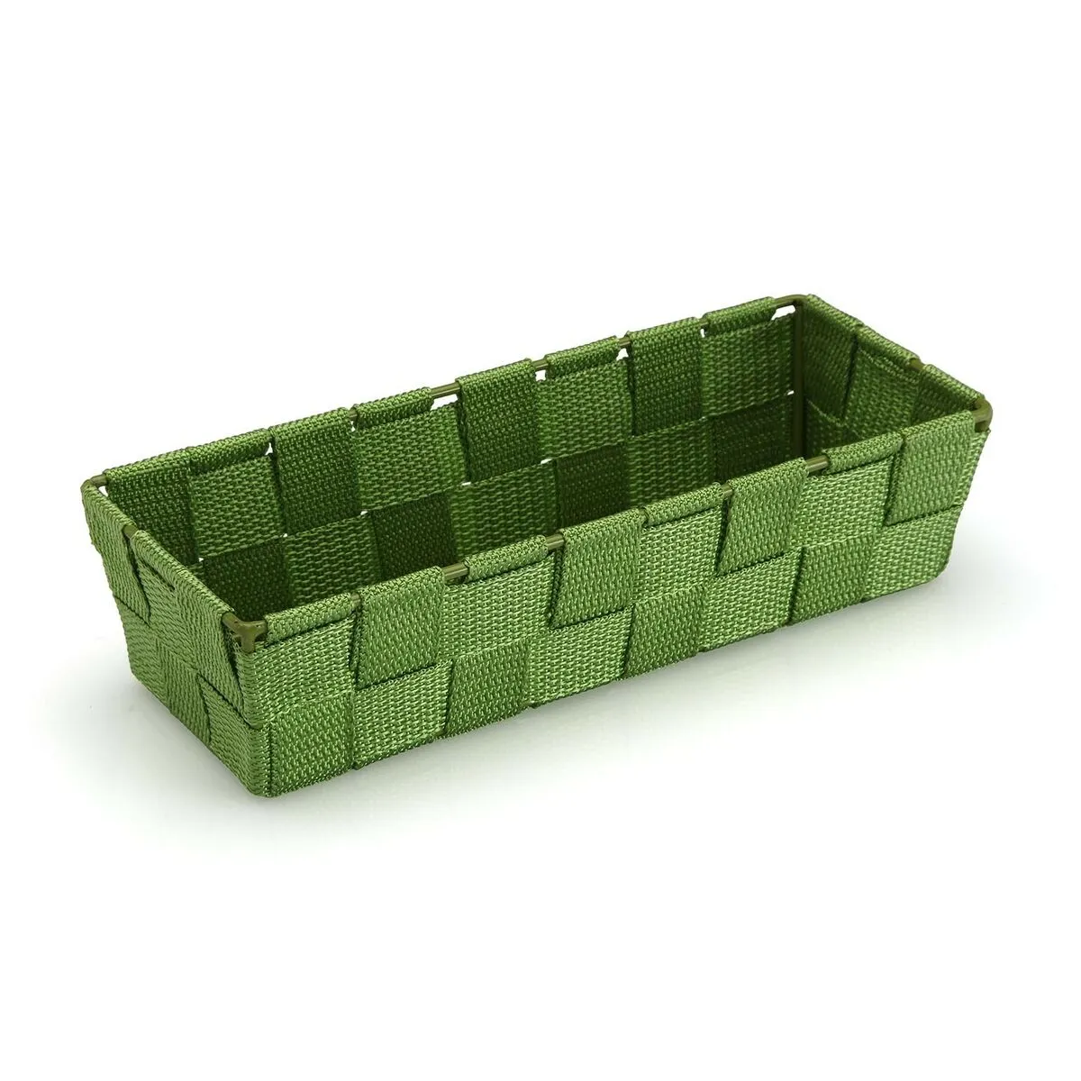 Cestino Versa Rettangolare Verde scuro Tessile 10 x 6 x 25 cm