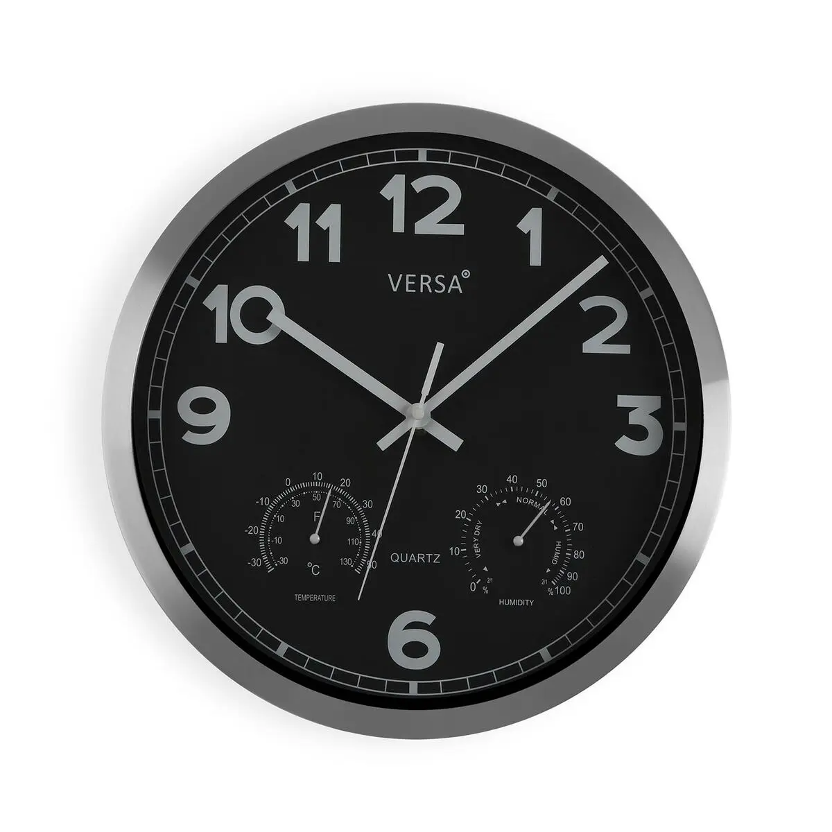 Orologio da Parete Versa Nero Alluminio (4 x 30 x 30 cm)