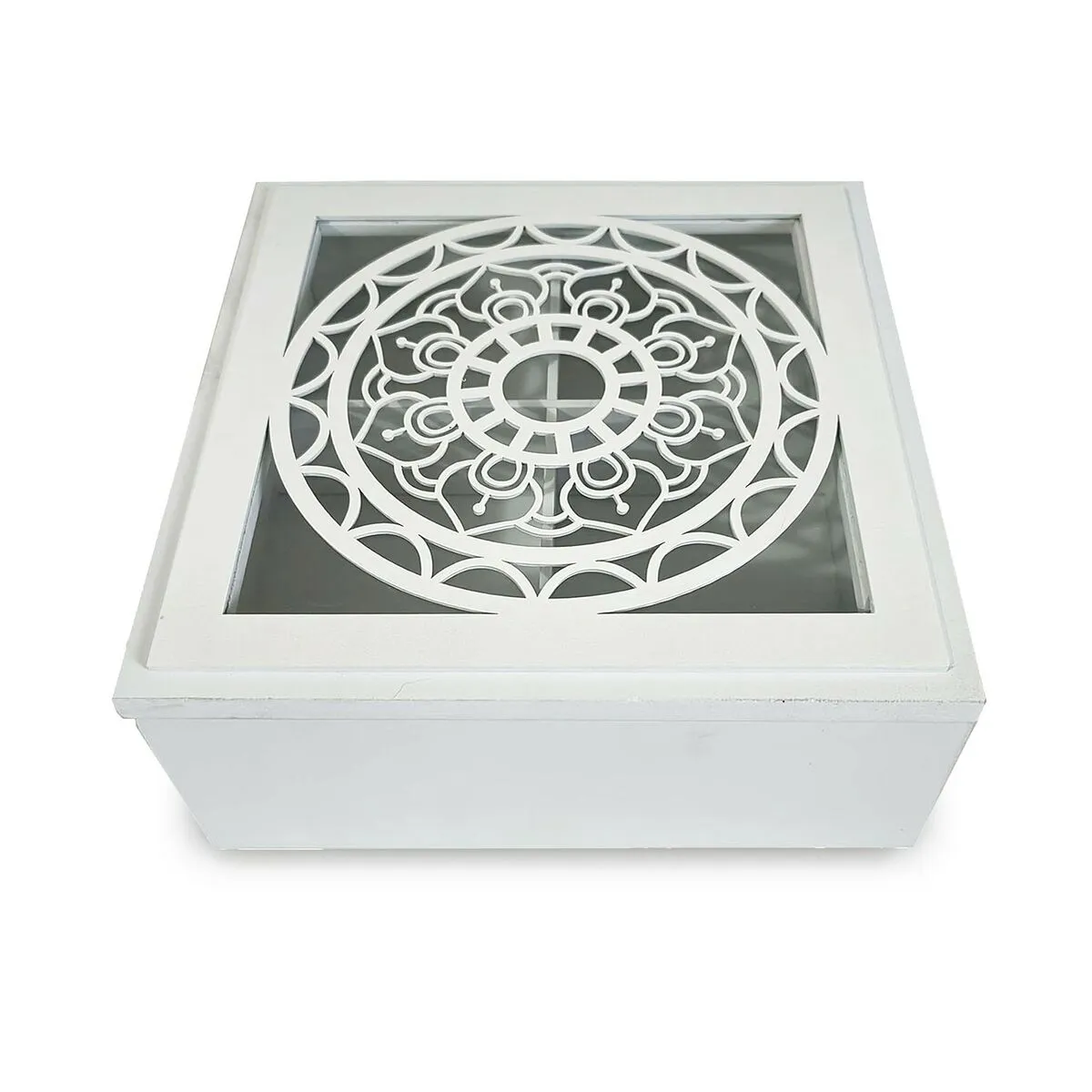 Scatola Decorativa Versa Mandala Legno MDF 20 x 8 x 20 cm