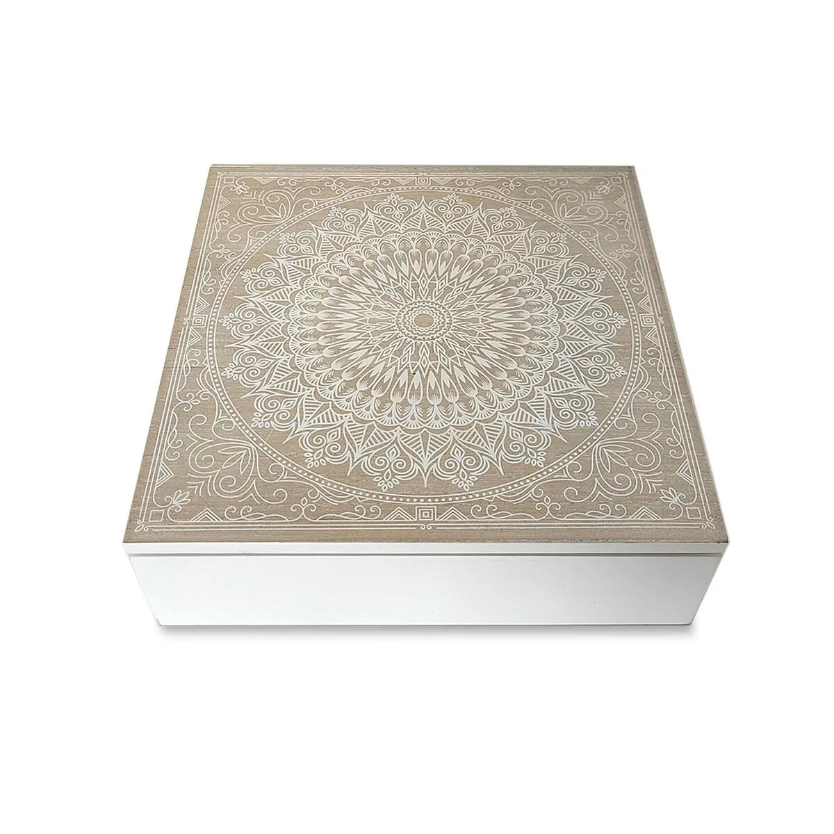 Scatola Decorativa Versa Mandala Legno MDF 24 x 7 x 24 cm