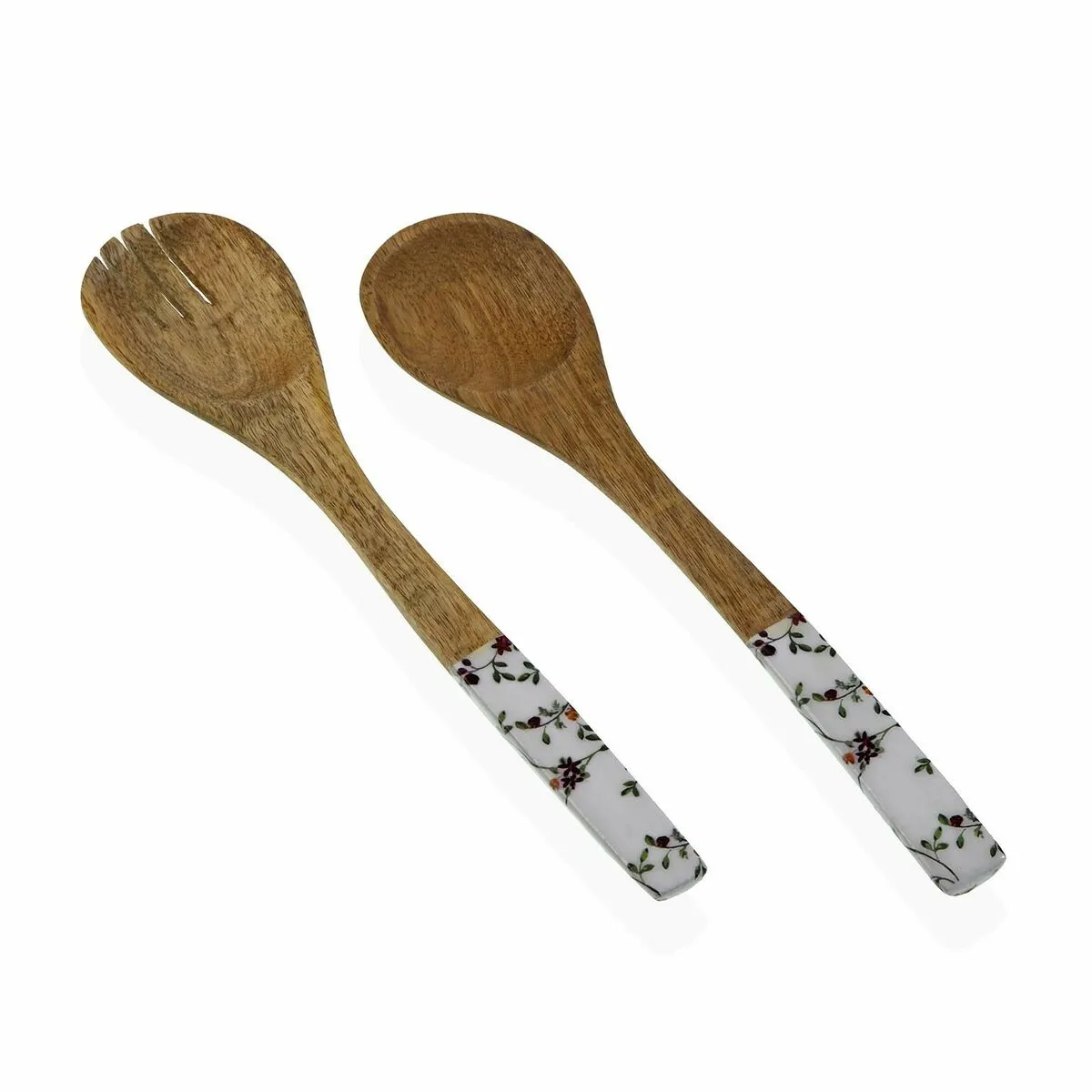 Set di Utensili da Cucina Versa Fiori Campo Bambù Porcellana Legno di mango