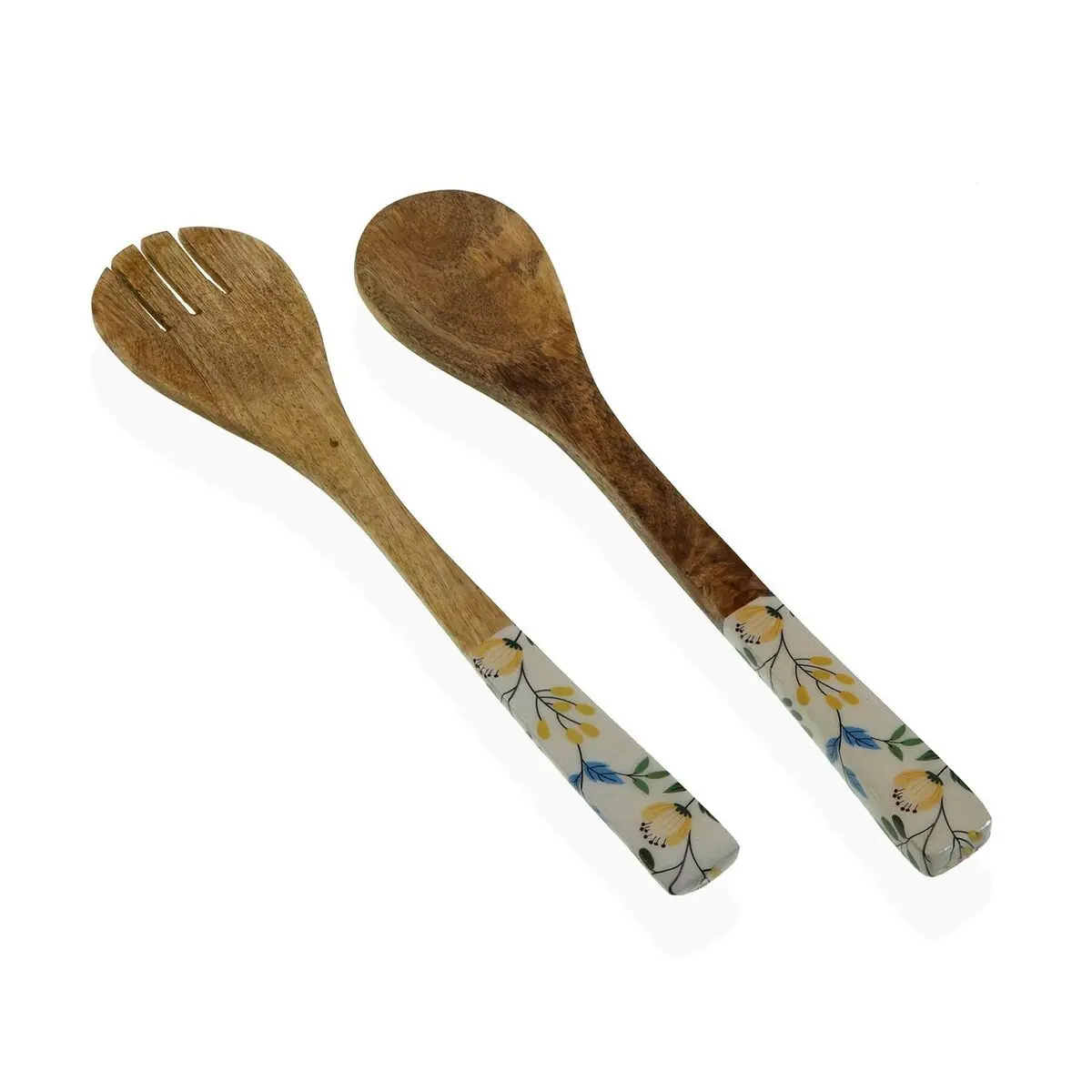 Set di Utensili da Cucina Versa Fiori Bambù Porcellana Legno di mango