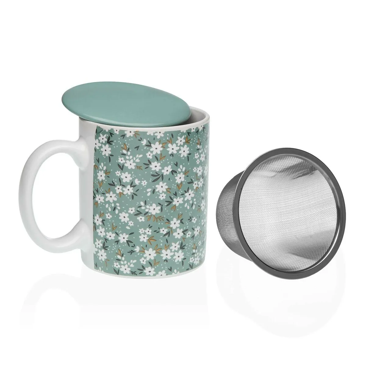 Tazza con Filtro per Infusioni Versa Bellis Verde Gres