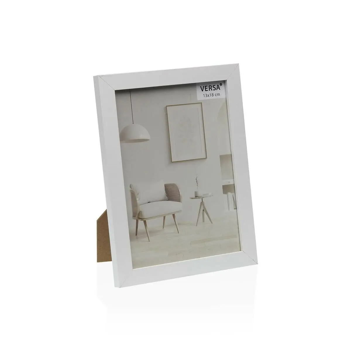 Cornice Portafoto Versa Bianco Legno MDF Vintage 1,2 x 12 x 17 cm