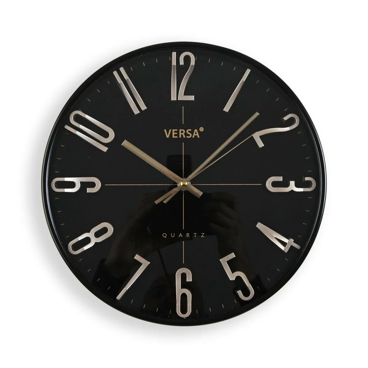 Orologio da Parete Versa Nero Dorato Plastica Quarzo 4,3 x 30 x 30 cm